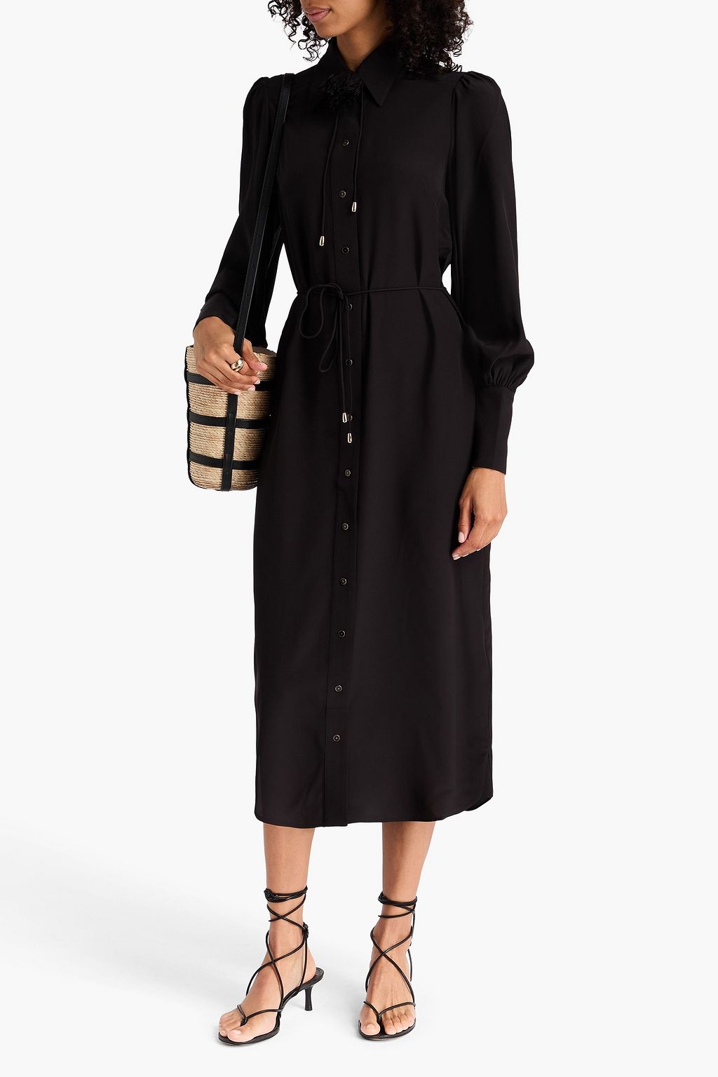 ZIMMERMANN Crepe de chine midi shirt dress