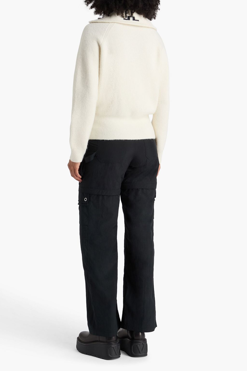 J. LINDEBERG Finja ribbed-knit half-zip sweater