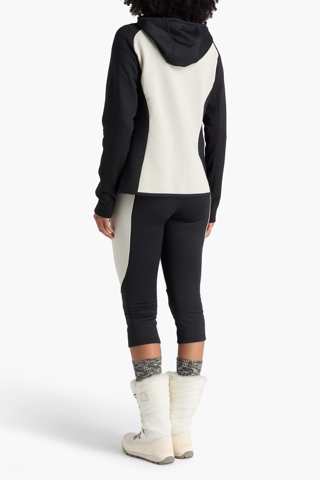 J. LINDEBERG Elena two-tone fleece zip-up hoodie