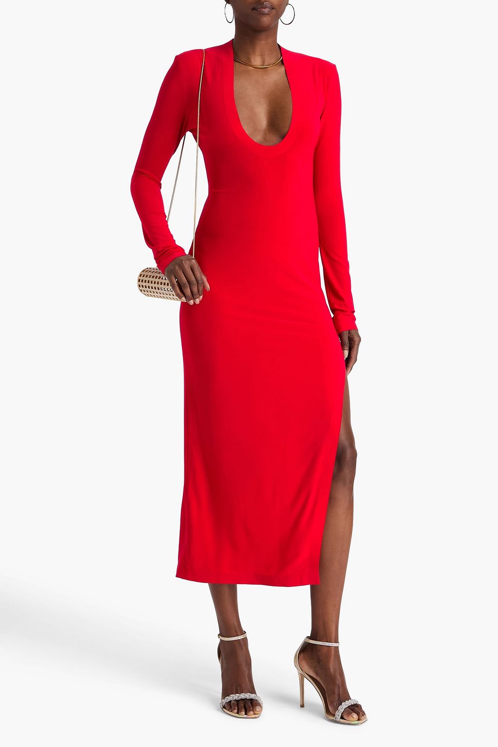 NORMA KAMALI Belted stretch-jersey gown