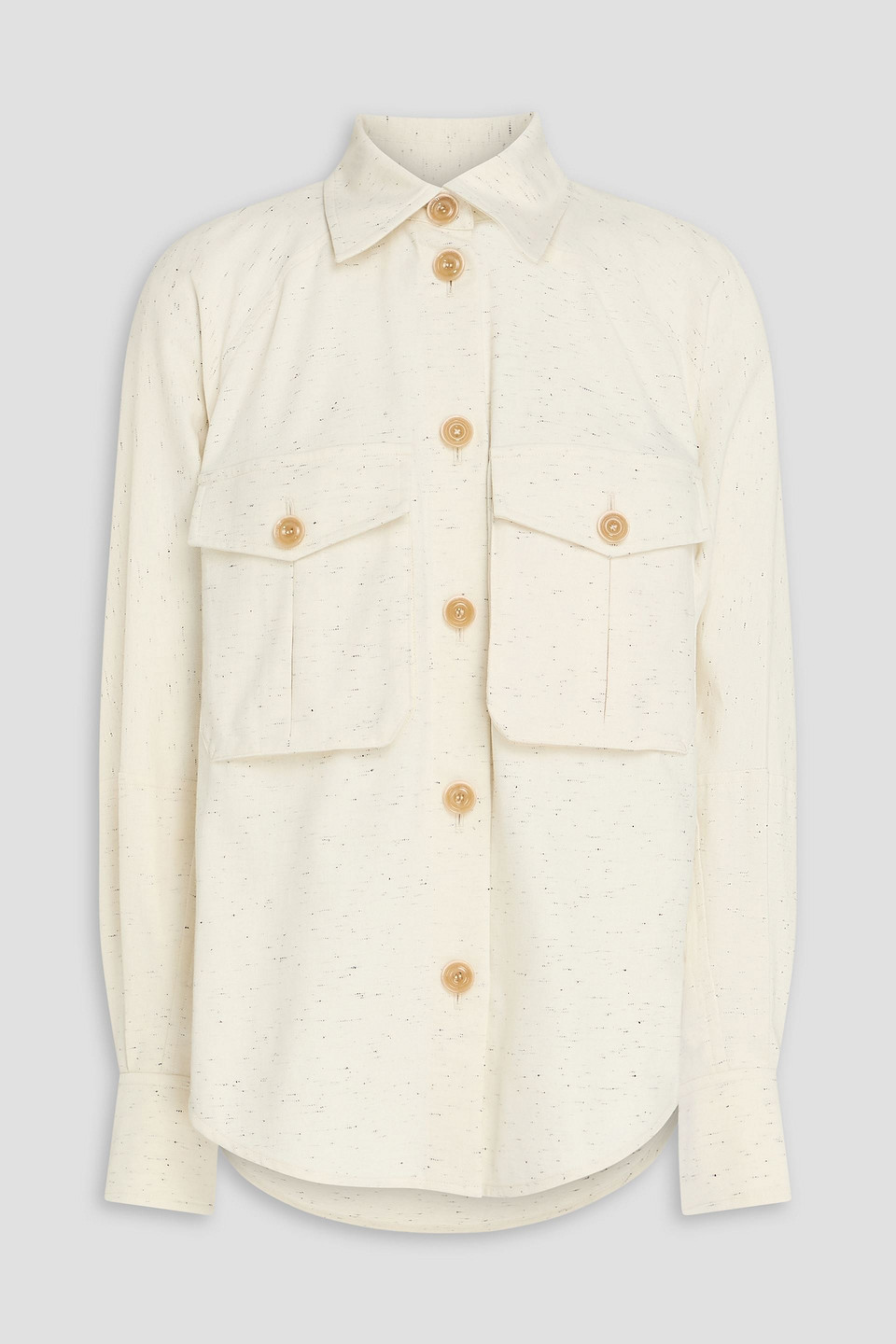 Zimmermann Slub Stretch-cotton Twill Shirt In Neutral