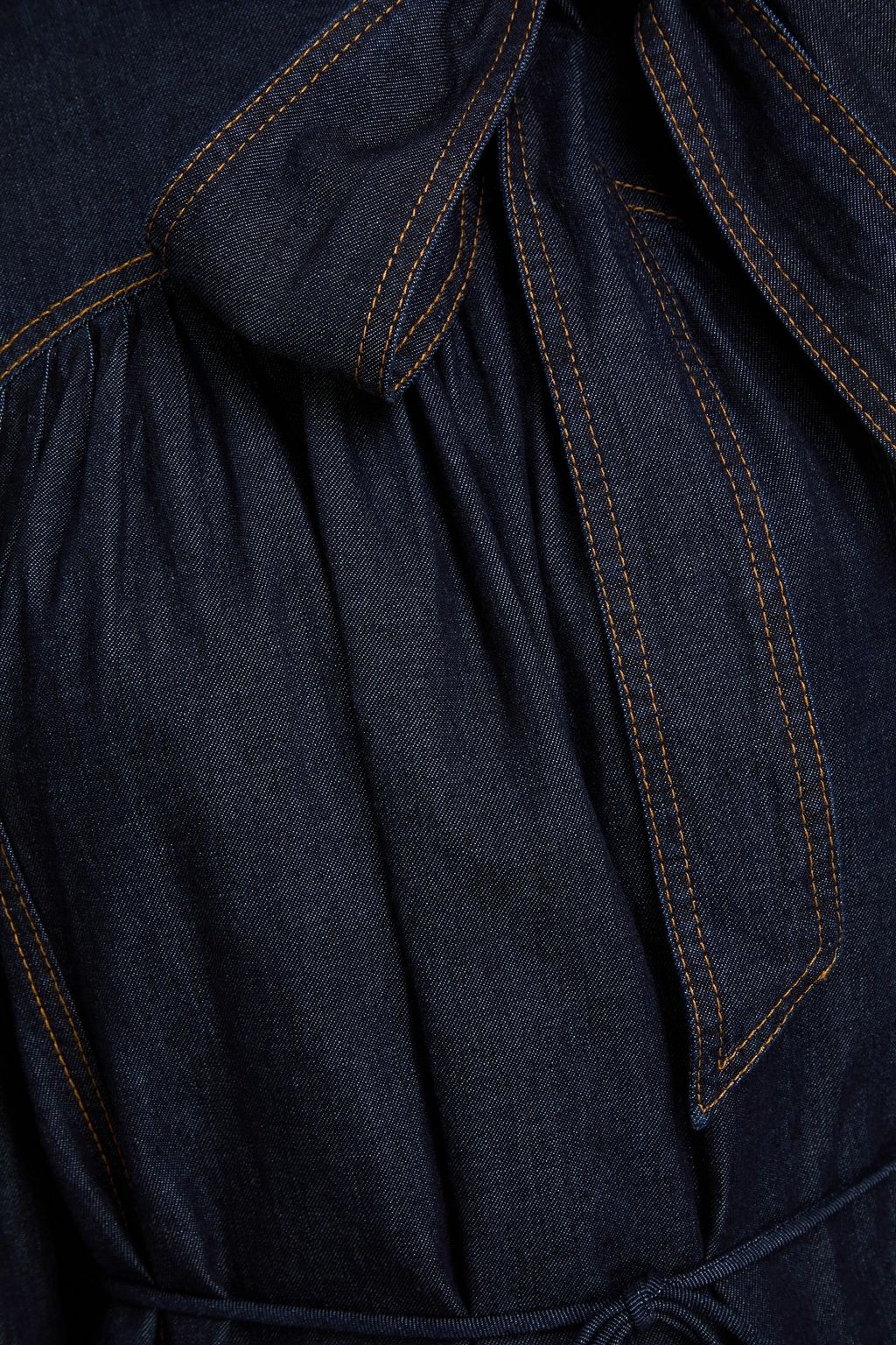 ZIMMERMANN デニム ミニシャツワンピース リボンタイ
