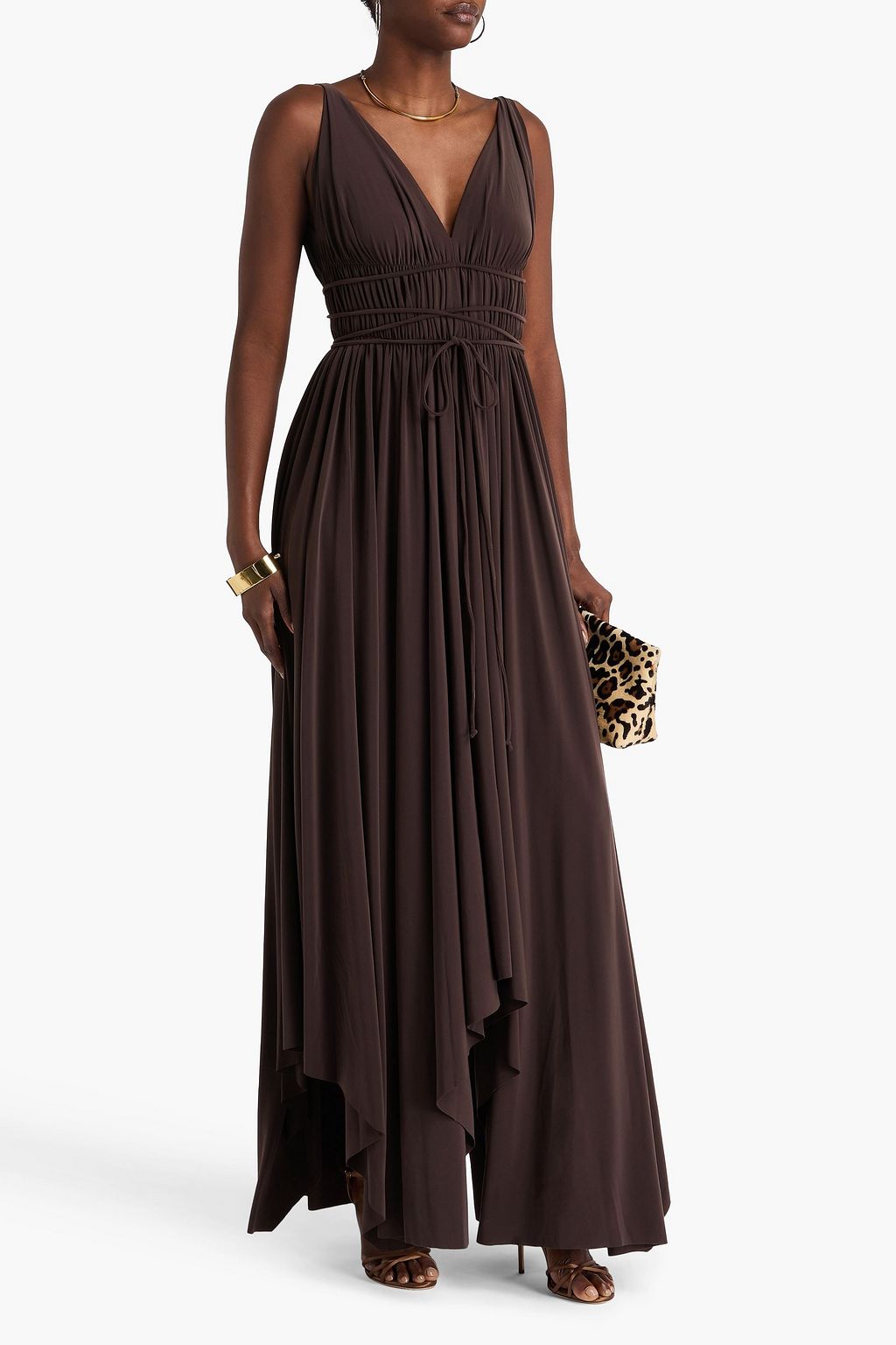 NORMA KAMALI Goddess gathered stretch-jersey gown