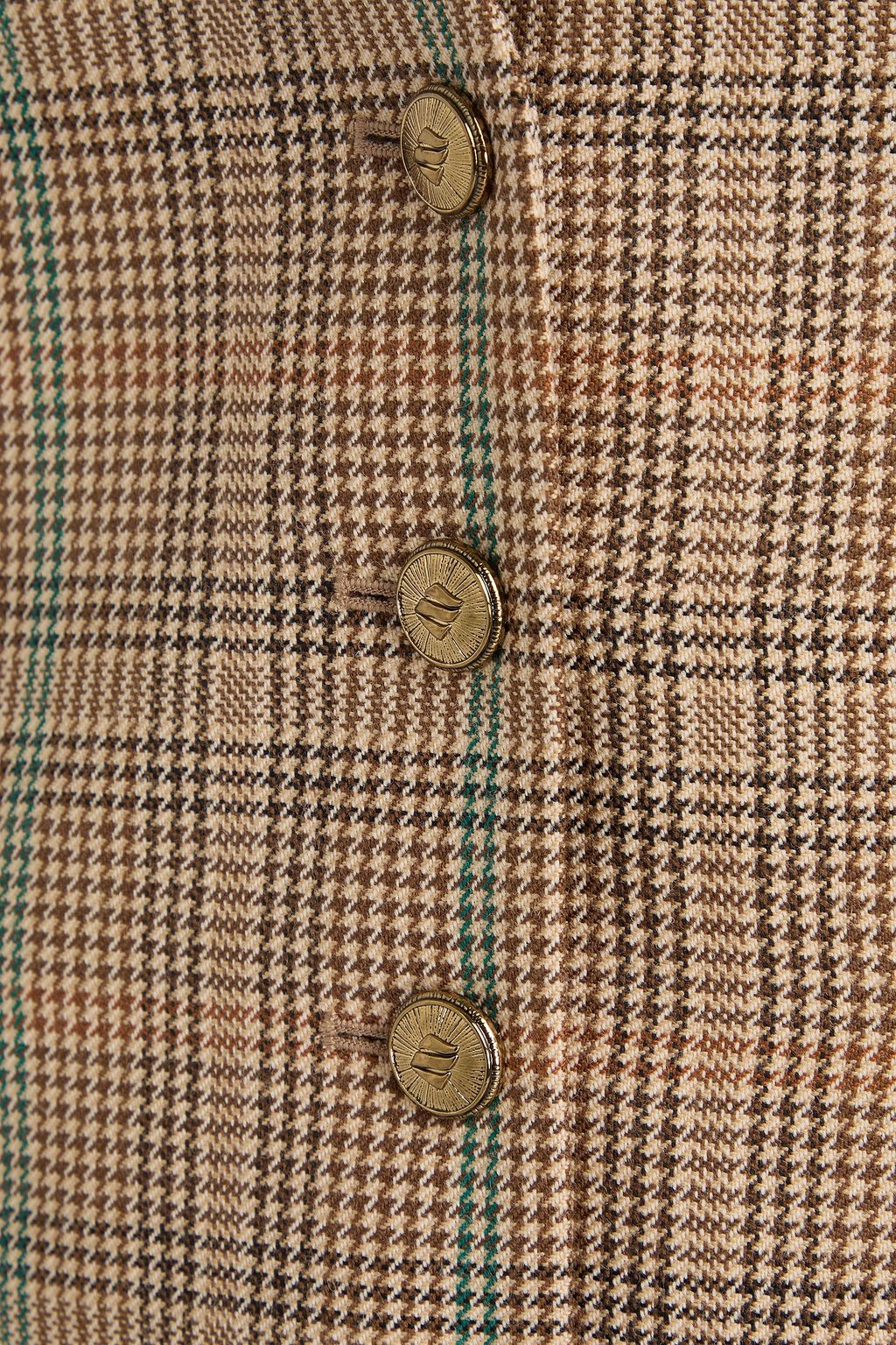 ZIMMERMANN Prince of Wales checked wool-blend jacquard and satin-twill vest