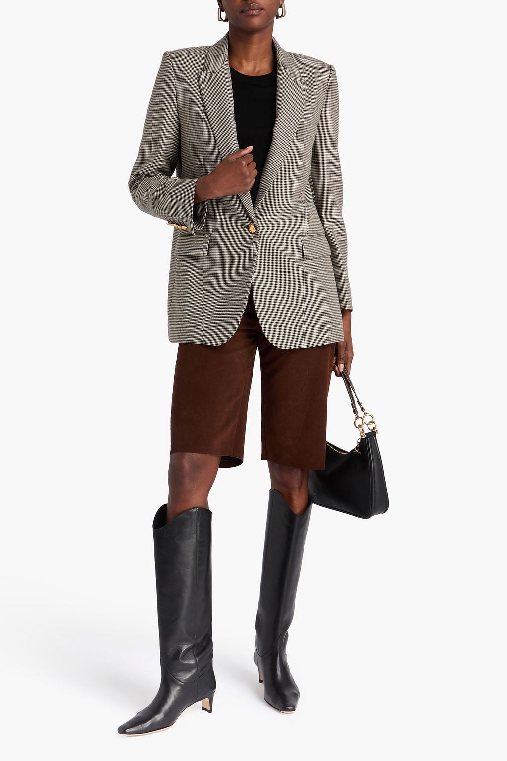 NILI LOTAN Blazer „Diane“ aus Woll-Twill mit Hahnentrittmuster