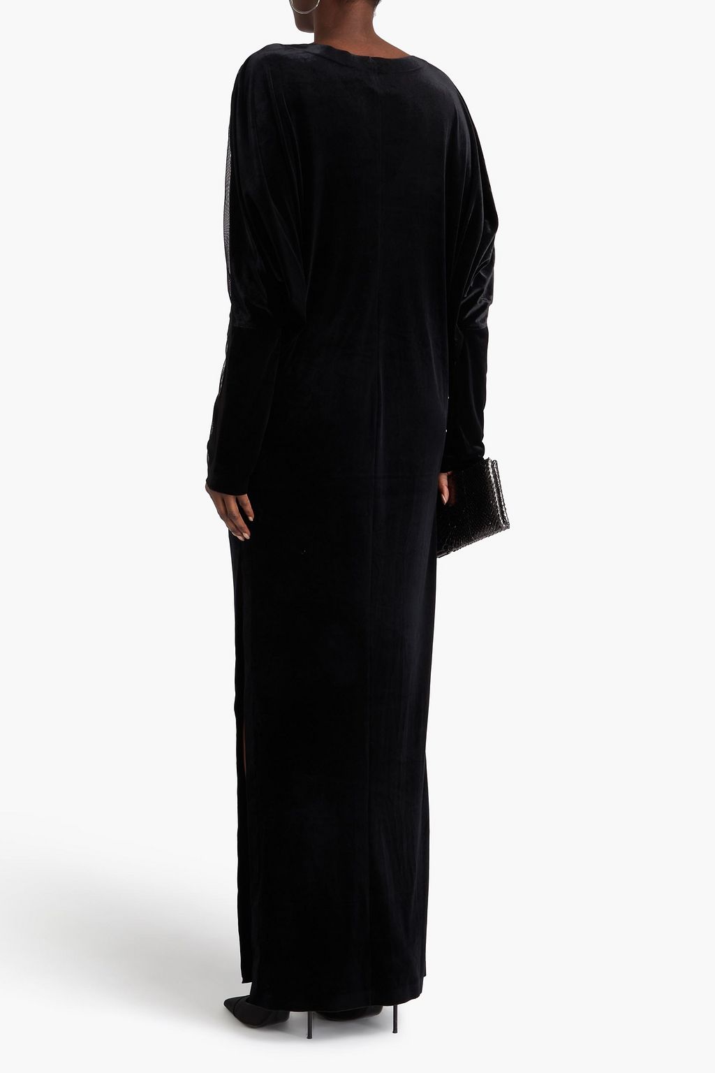 NORMA KAMALI Dolman wrap-effect stretch-velvet gown