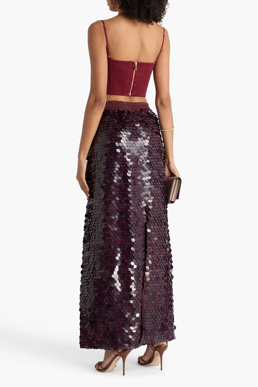 ZIMMERMANN Cropped washed-silk bustier top
