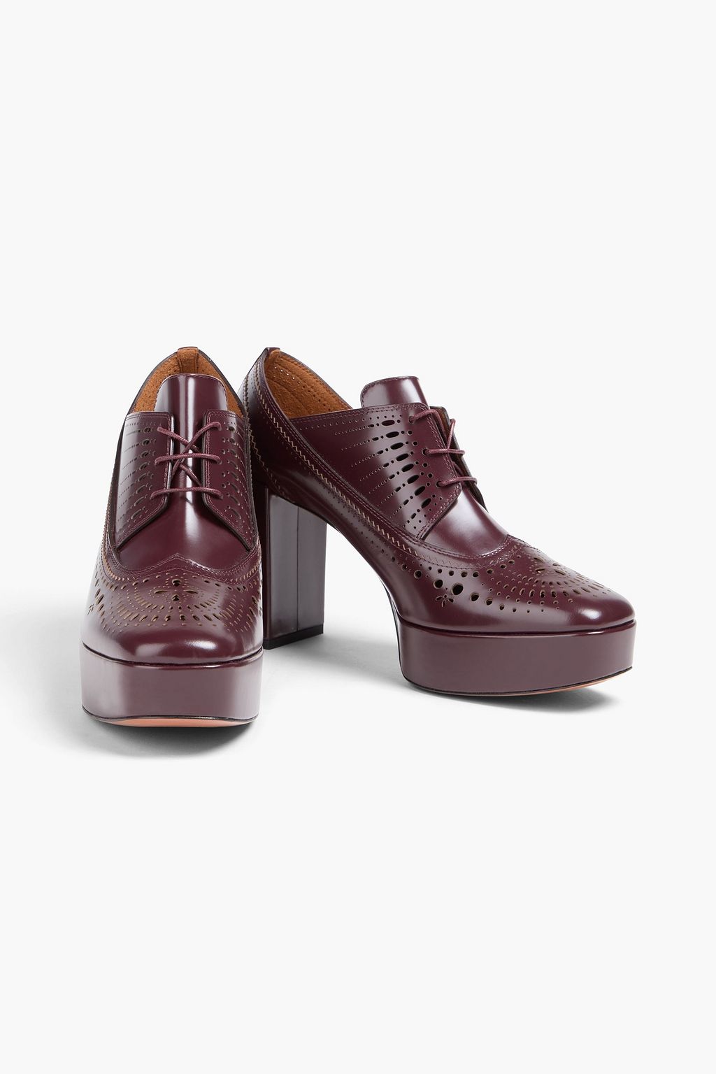 ZIMMERMANN Laser-cut leather platform brogues