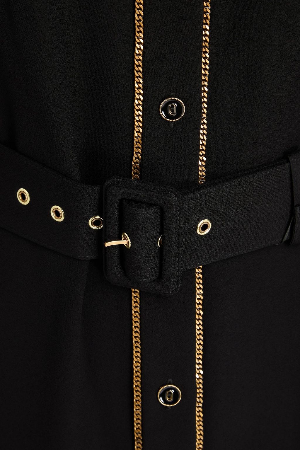 ZIMMERMANN Belted chain-embellished crepe midi shirt dress