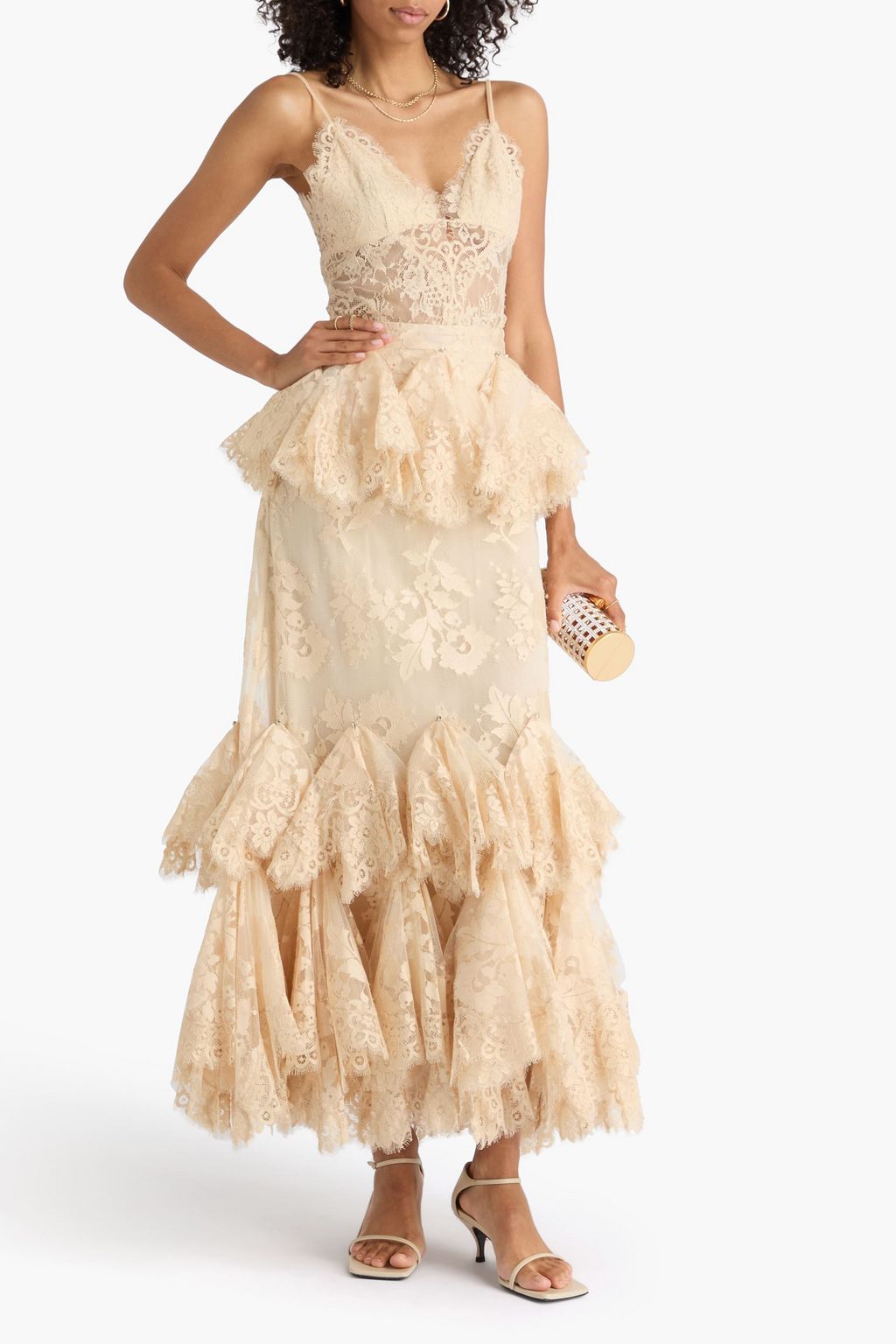 ZIMMERMANN シルクオーガンザ マキシスカート スパンコール付き