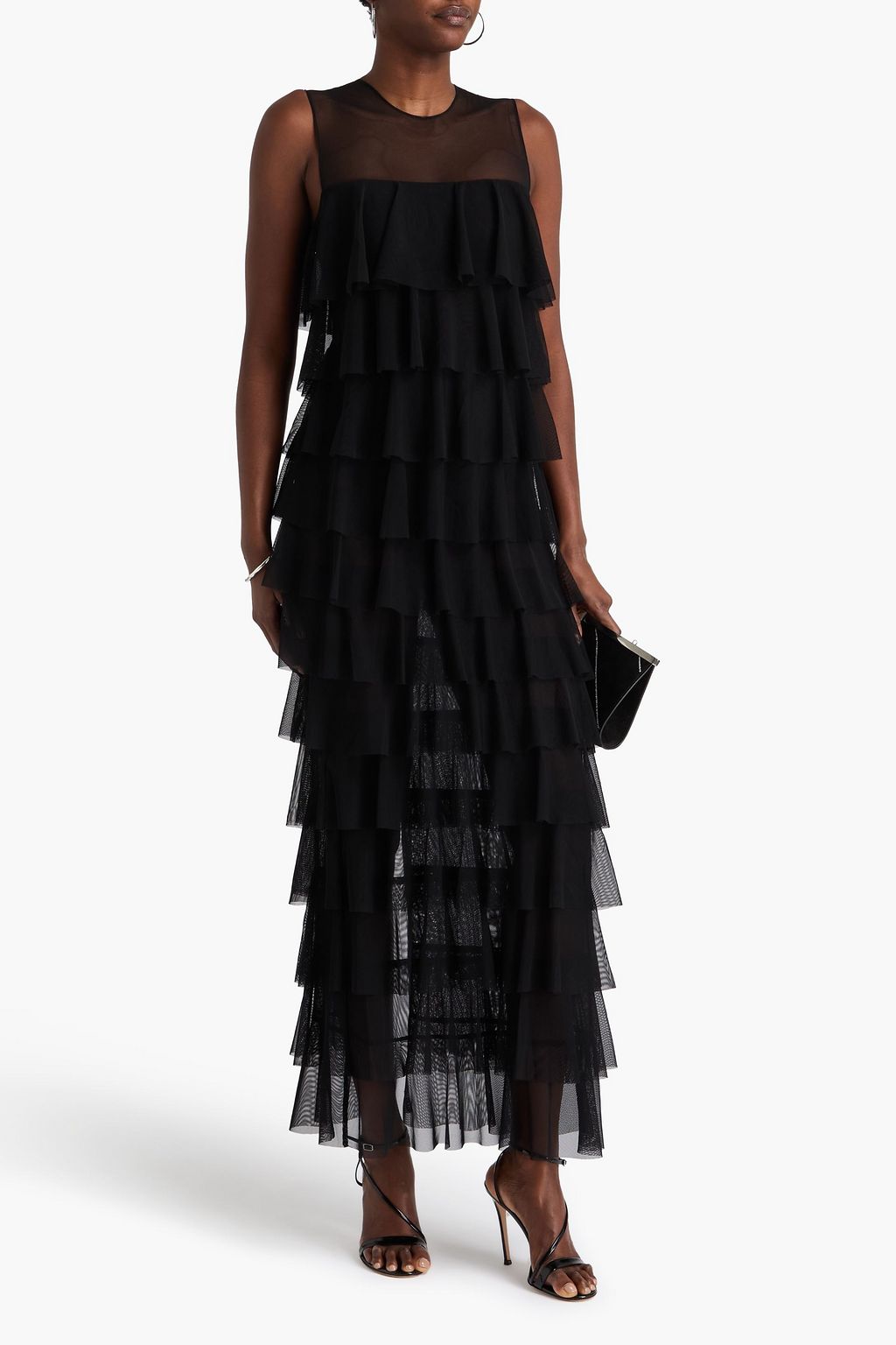 NORMA KAMALI Tiered mesh gown