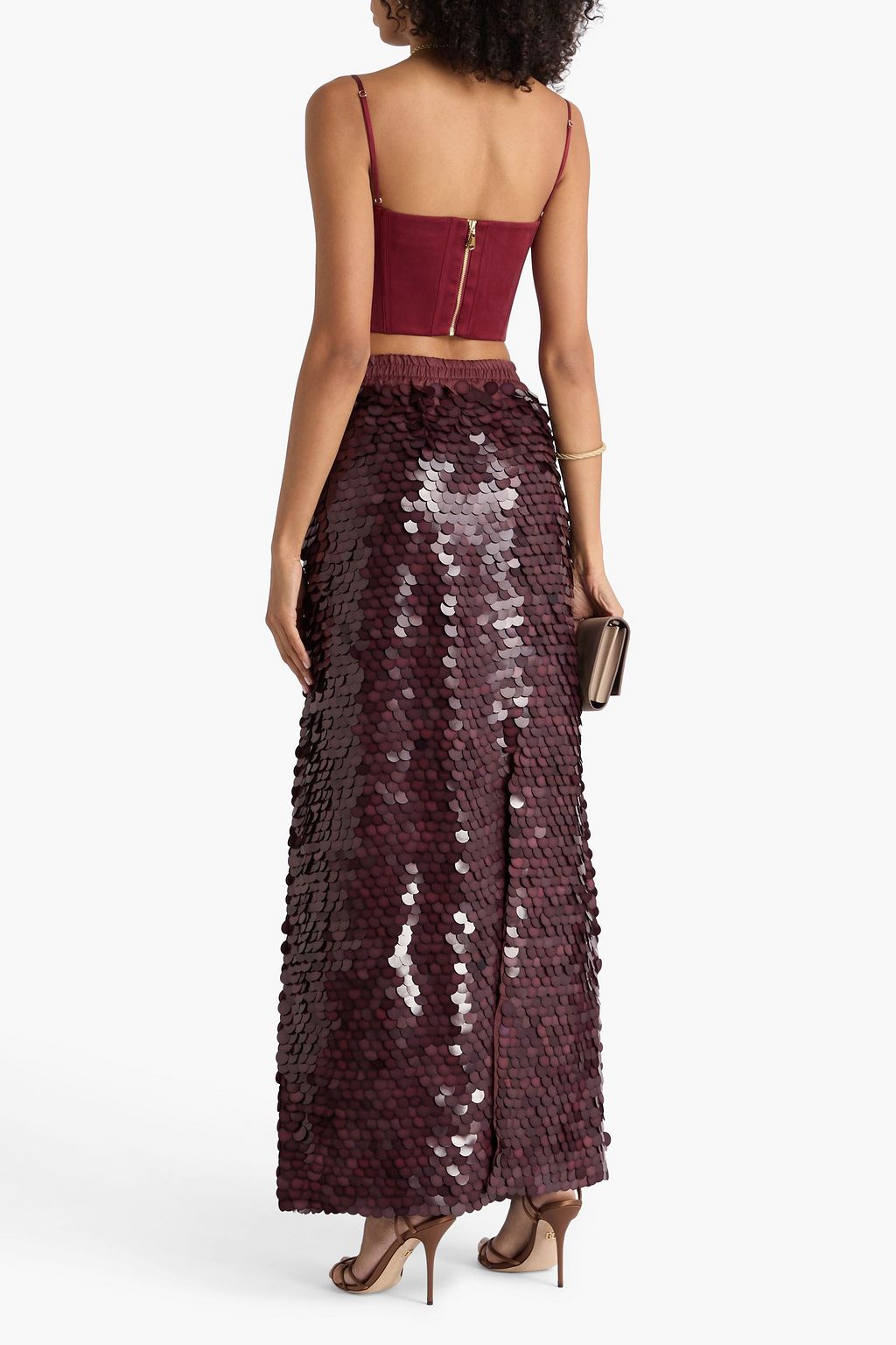 ZIMMERMANN Sequined silk-organza maxi skirt