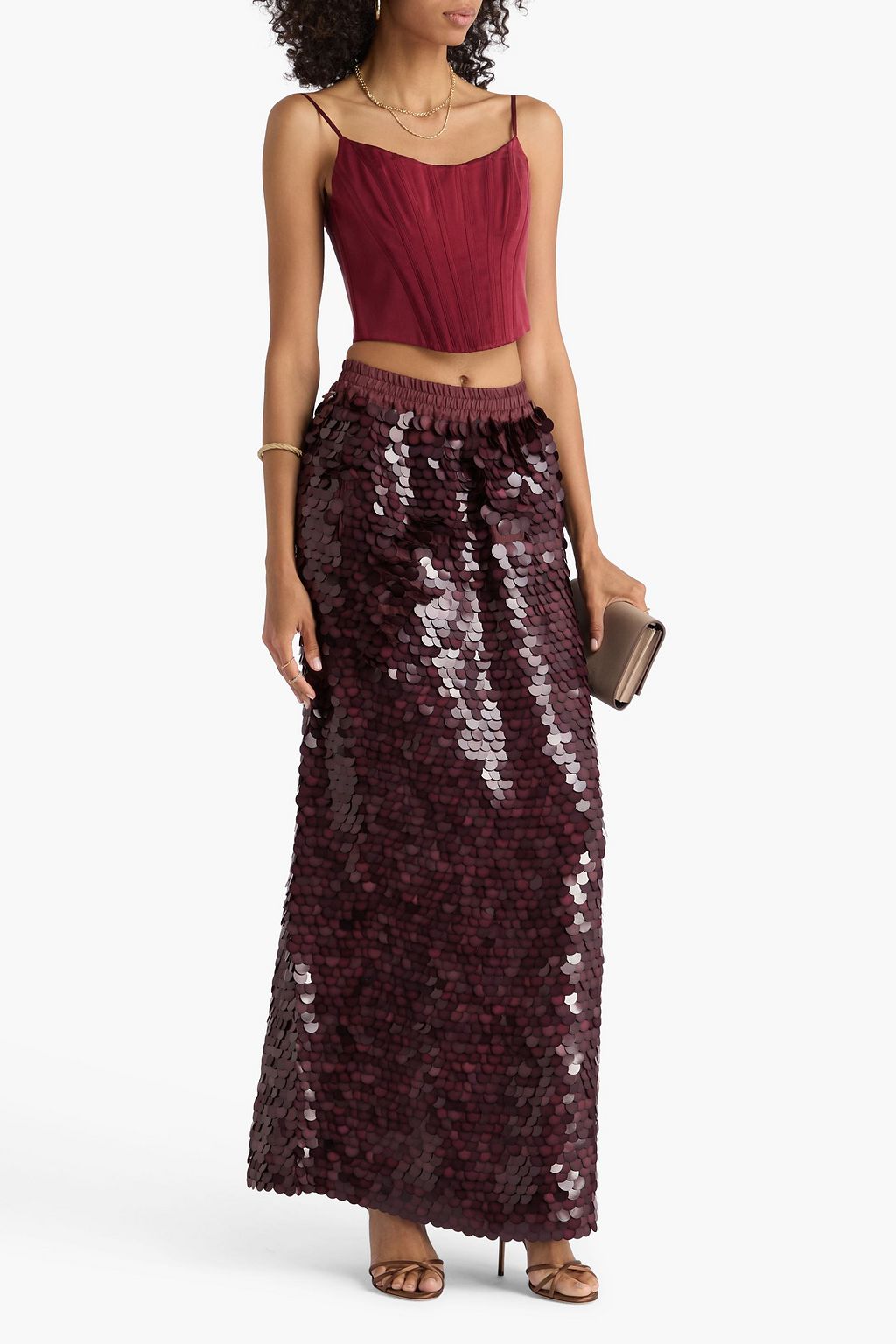 ZIMMERMANN Sequined silk-organza maxi skirt