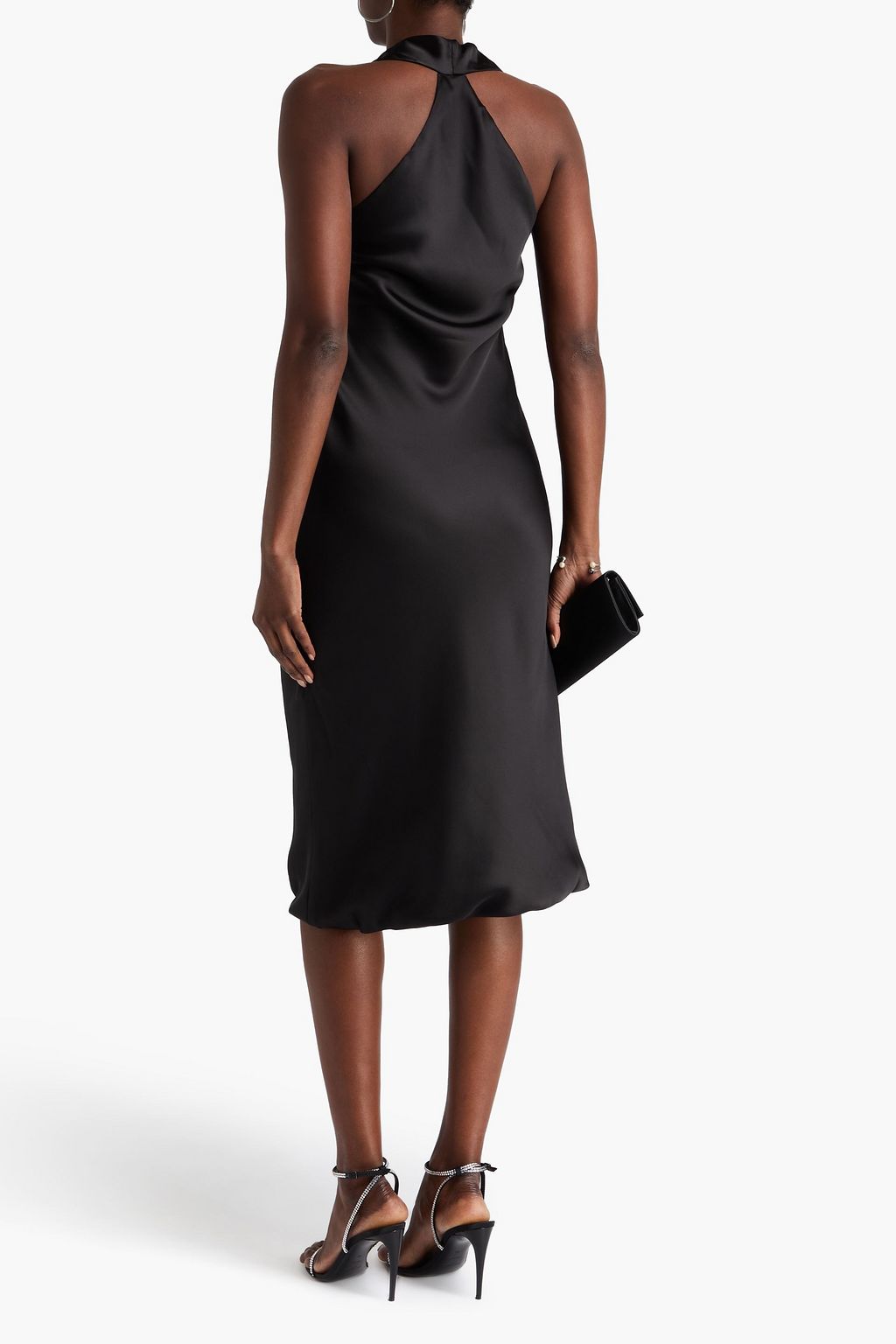 NORMA KAMALI Draped satin halterneck dress