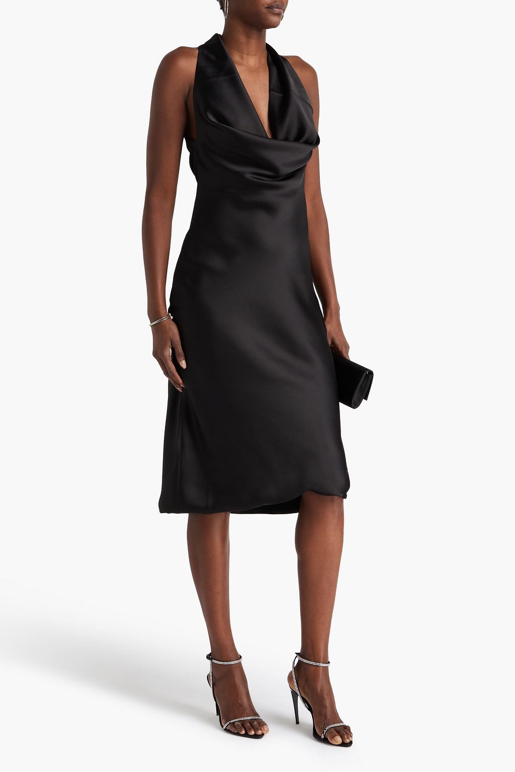 NORMA KAMALI Draped satin halterneck dress