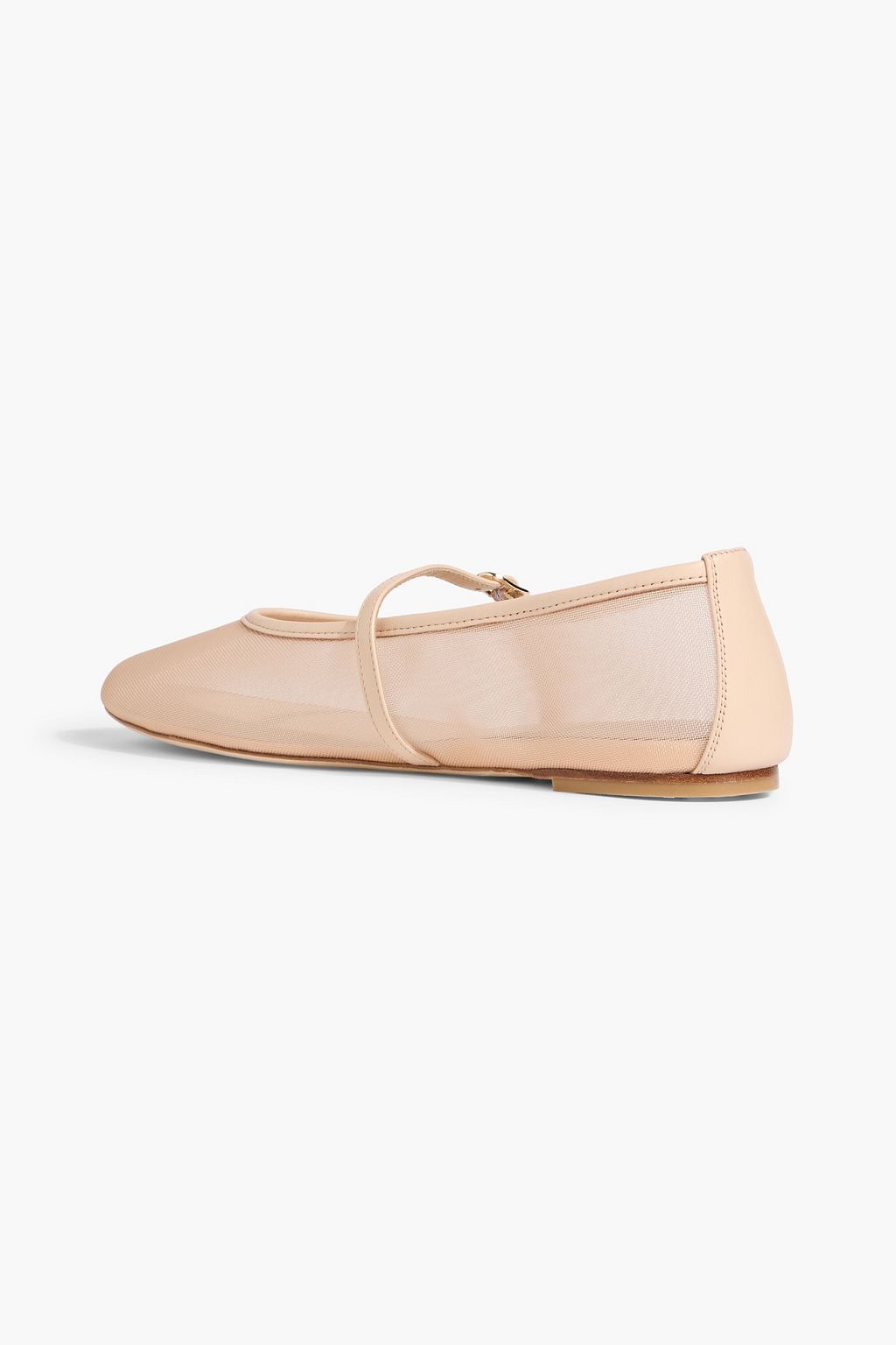 STUART WEITZMAN Bareitall leather-trimmed mesh Mary Jane flats