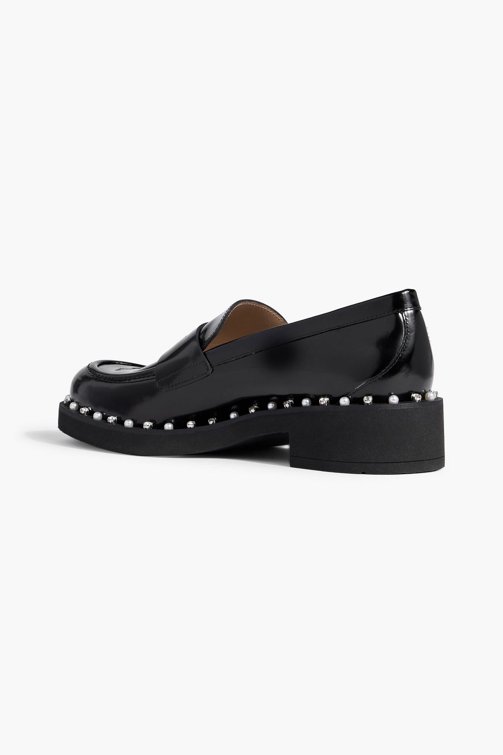 STUART WEITZMAN Reverie embellished leather loafers