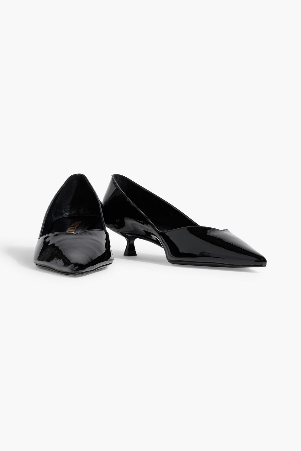 Stuart Weitzman Eva 35 Patent-leather Pumps In Black
