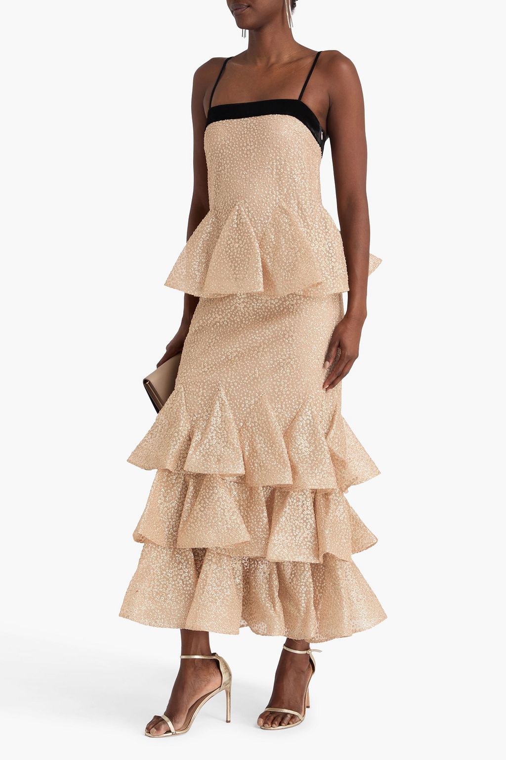 ZIMMERMANN チュール マキシワンピース ティアード グリッター加工