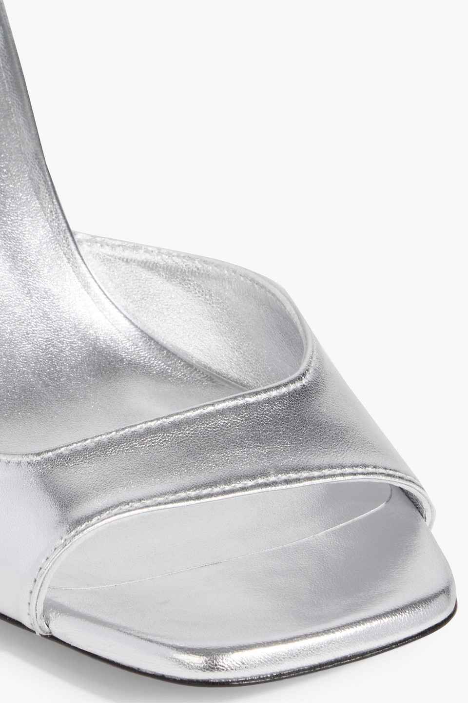 Stuart Weitzman Metallic Leather Sandals In Silver