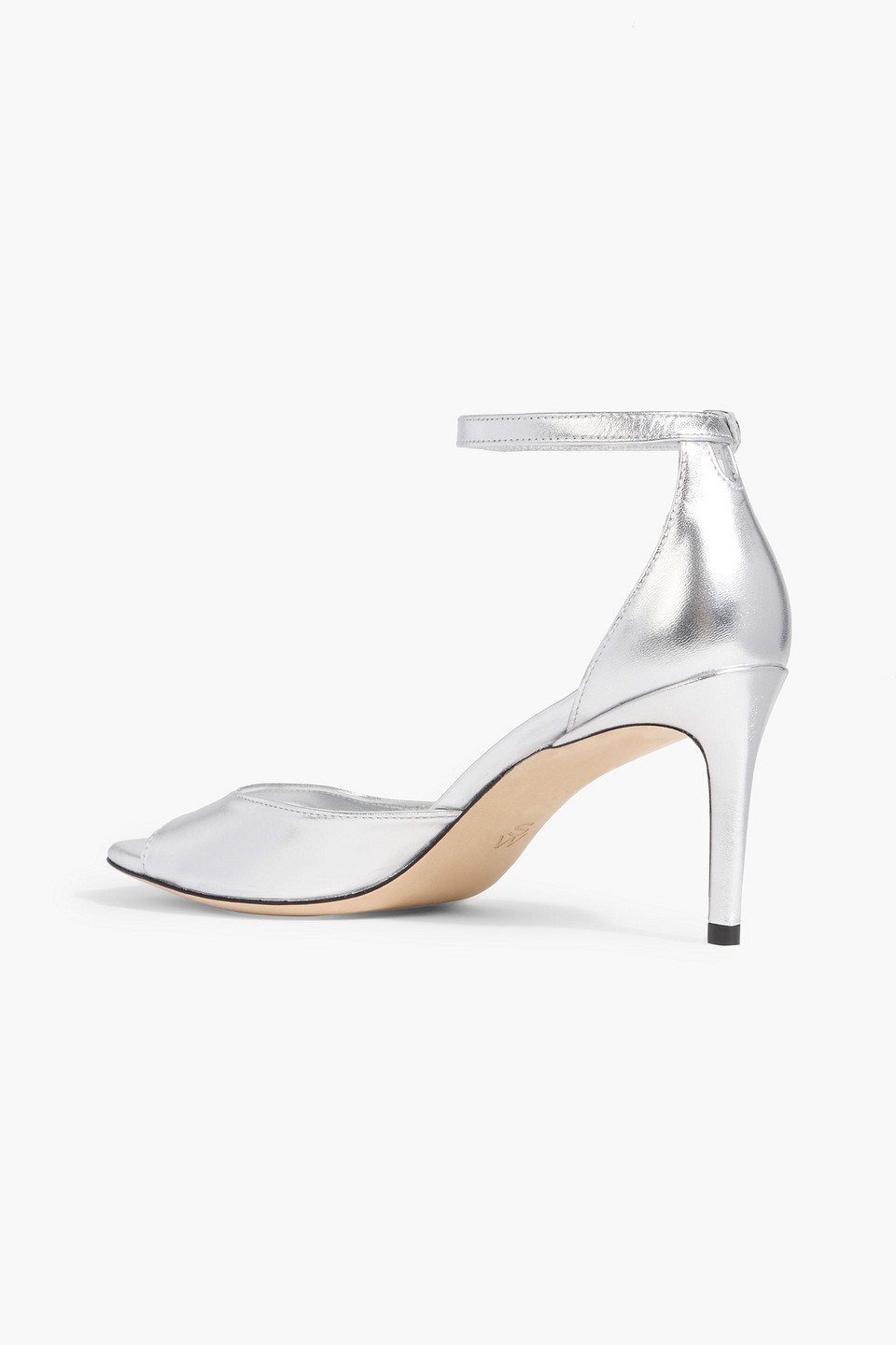 Stuart Weitzman Metallic Leather Sandals In Silver