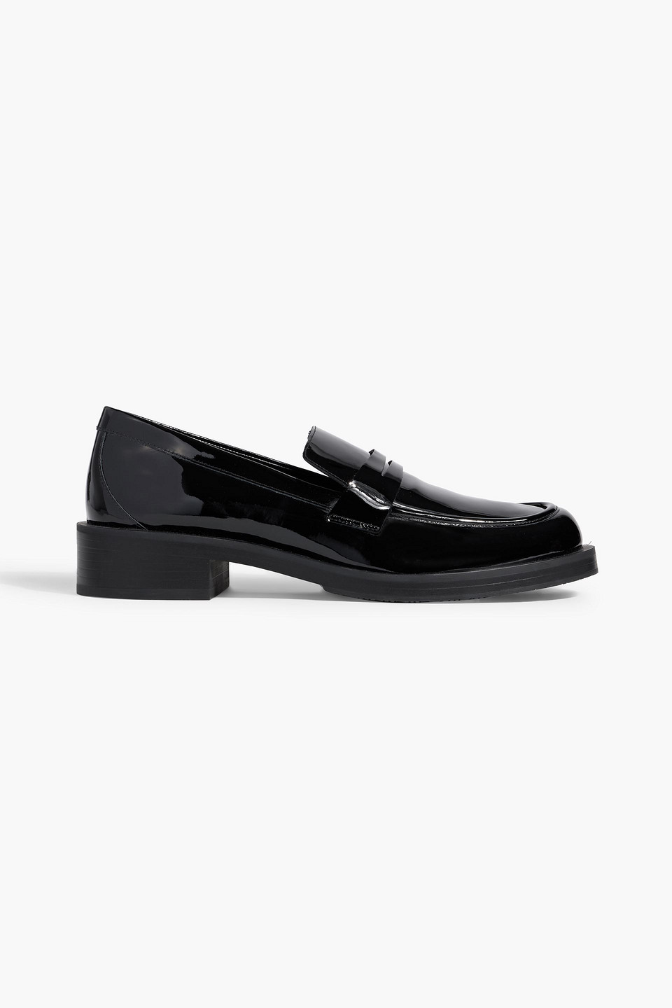 Stuart Weitzman Palmer Patent-leather Loafers In Black