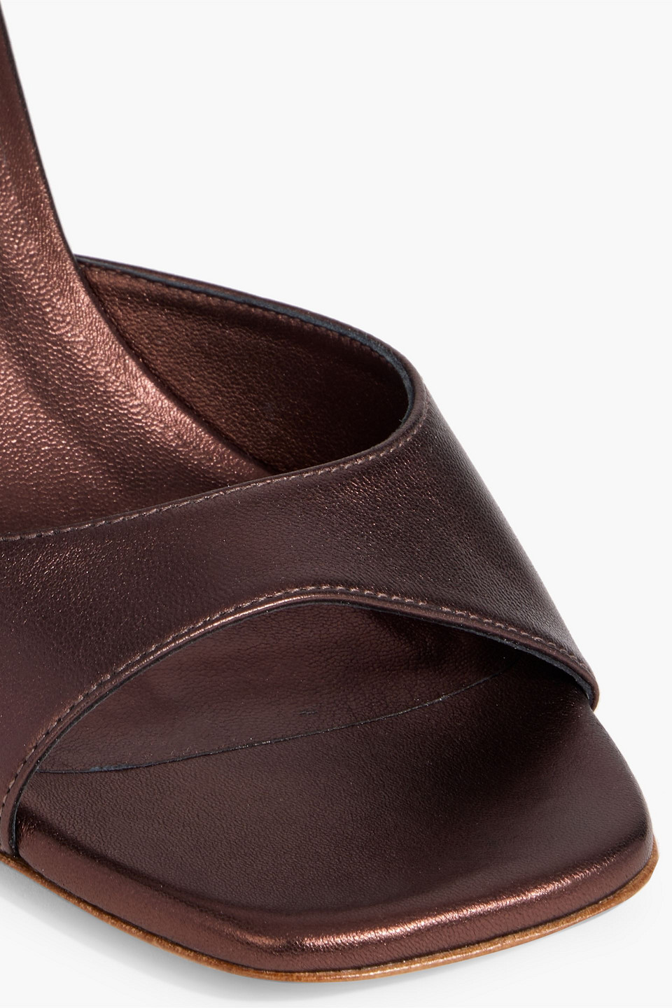 Stuart Weitzman Metallic Leather Sandals In Brown