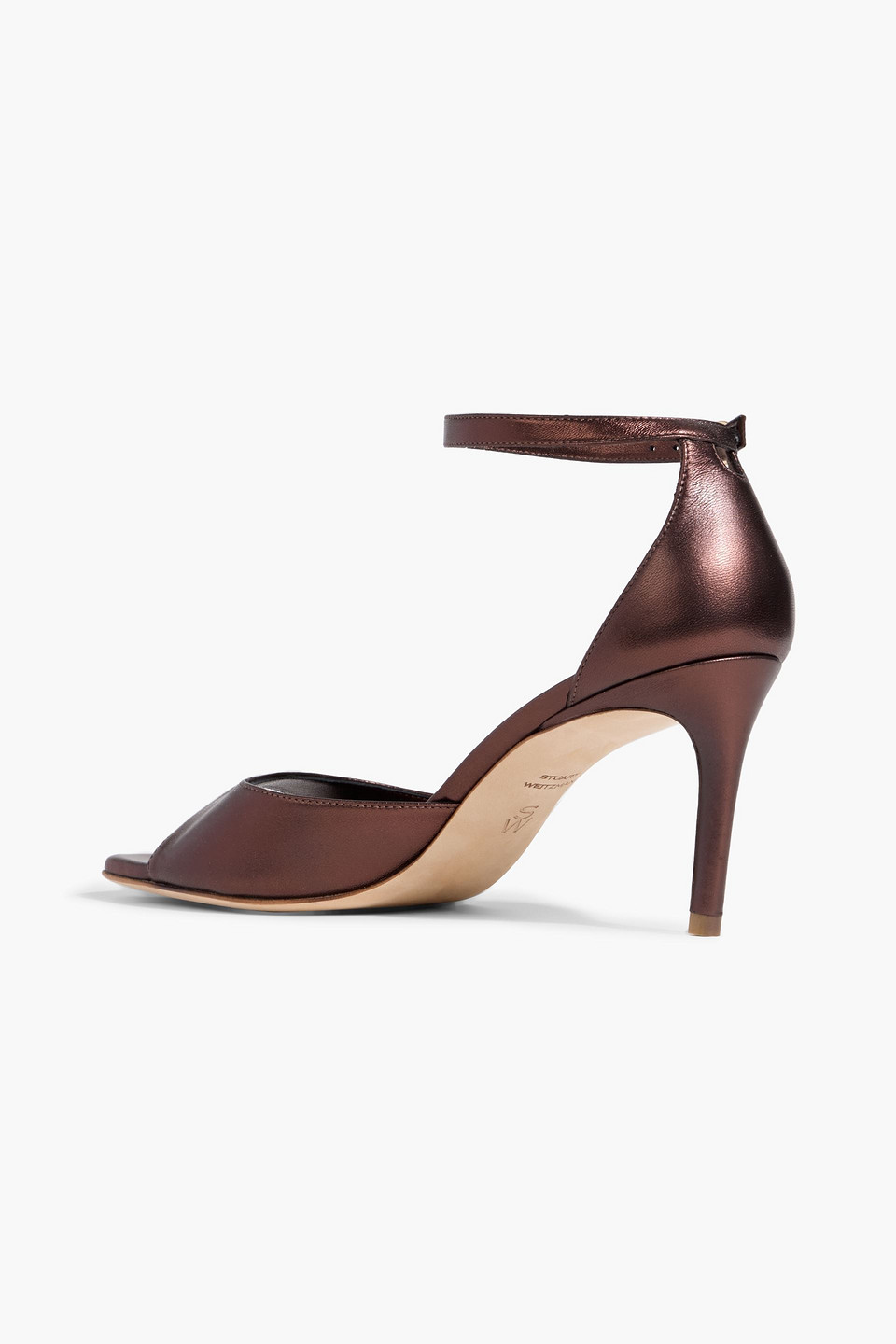 Stuart Weitzman Metallic Leather Sandals In Brown