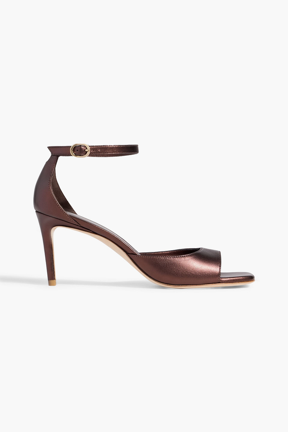 Stuart Weitzman Metallic Leather Sandals In Brown