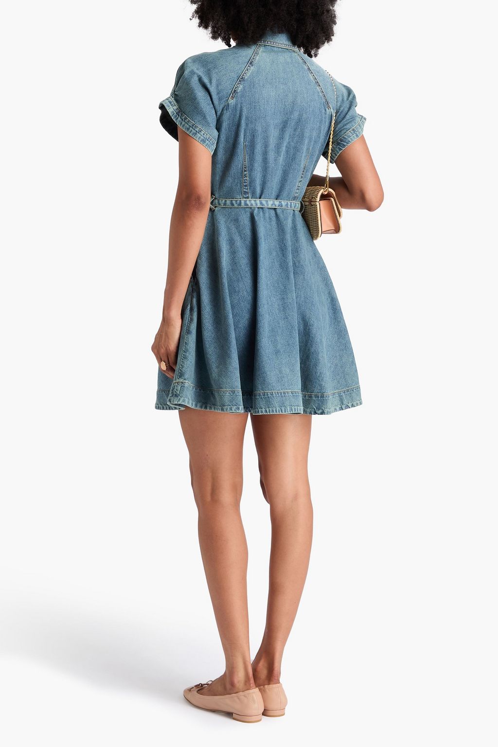 ZIMMERMANN Belted denim mini shirt dress
