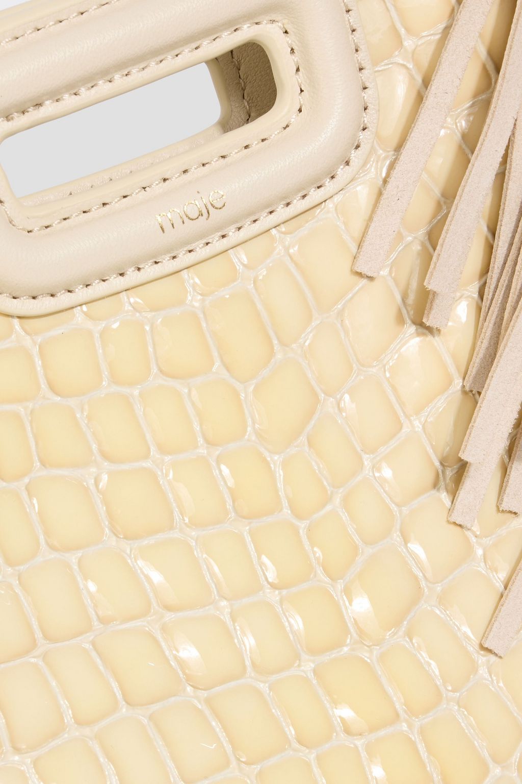 MAJE Fringed croc-effect leather shoulder bag