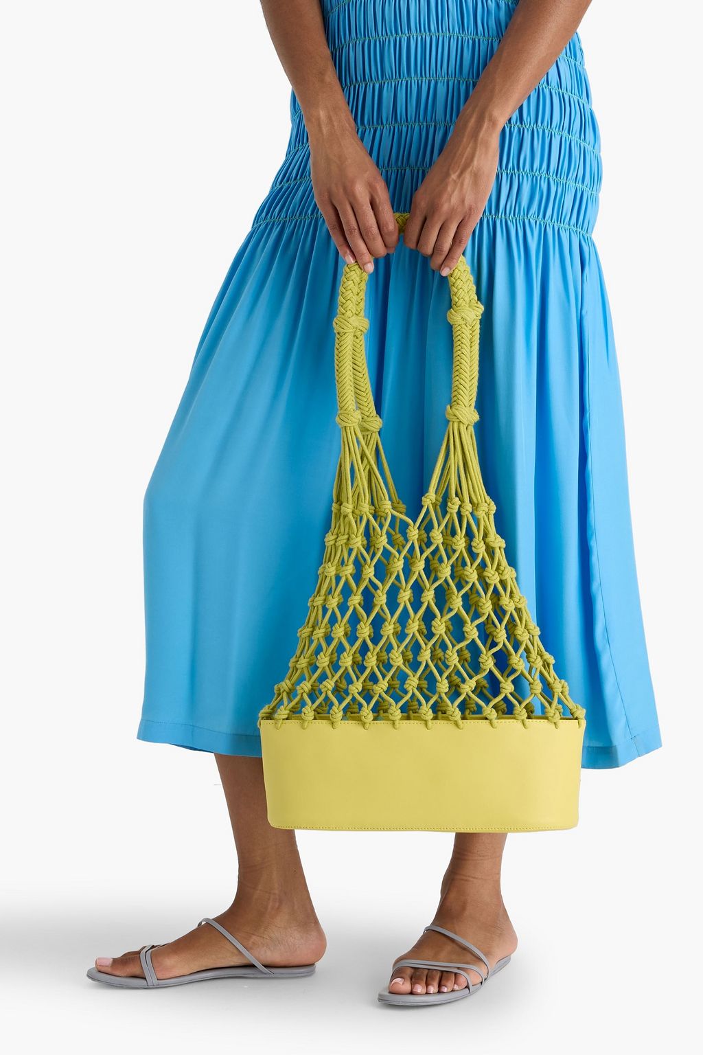 ZIMMERMANN Macramé and leather tote