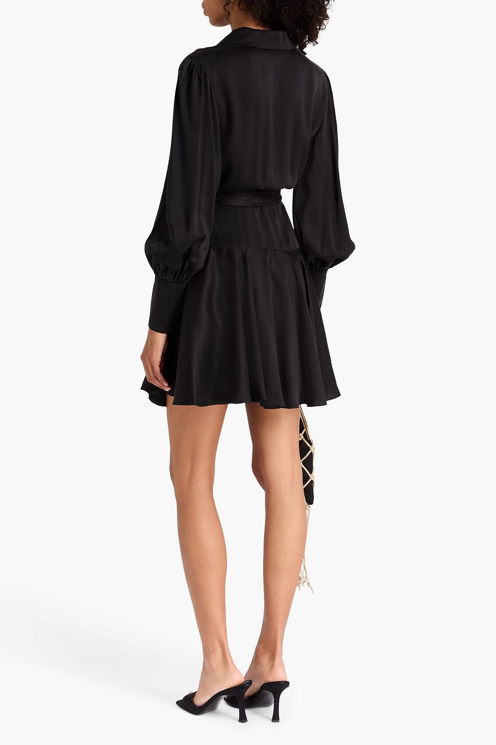 ZIMMERMANN Pleated washed-silk mini wrap dress