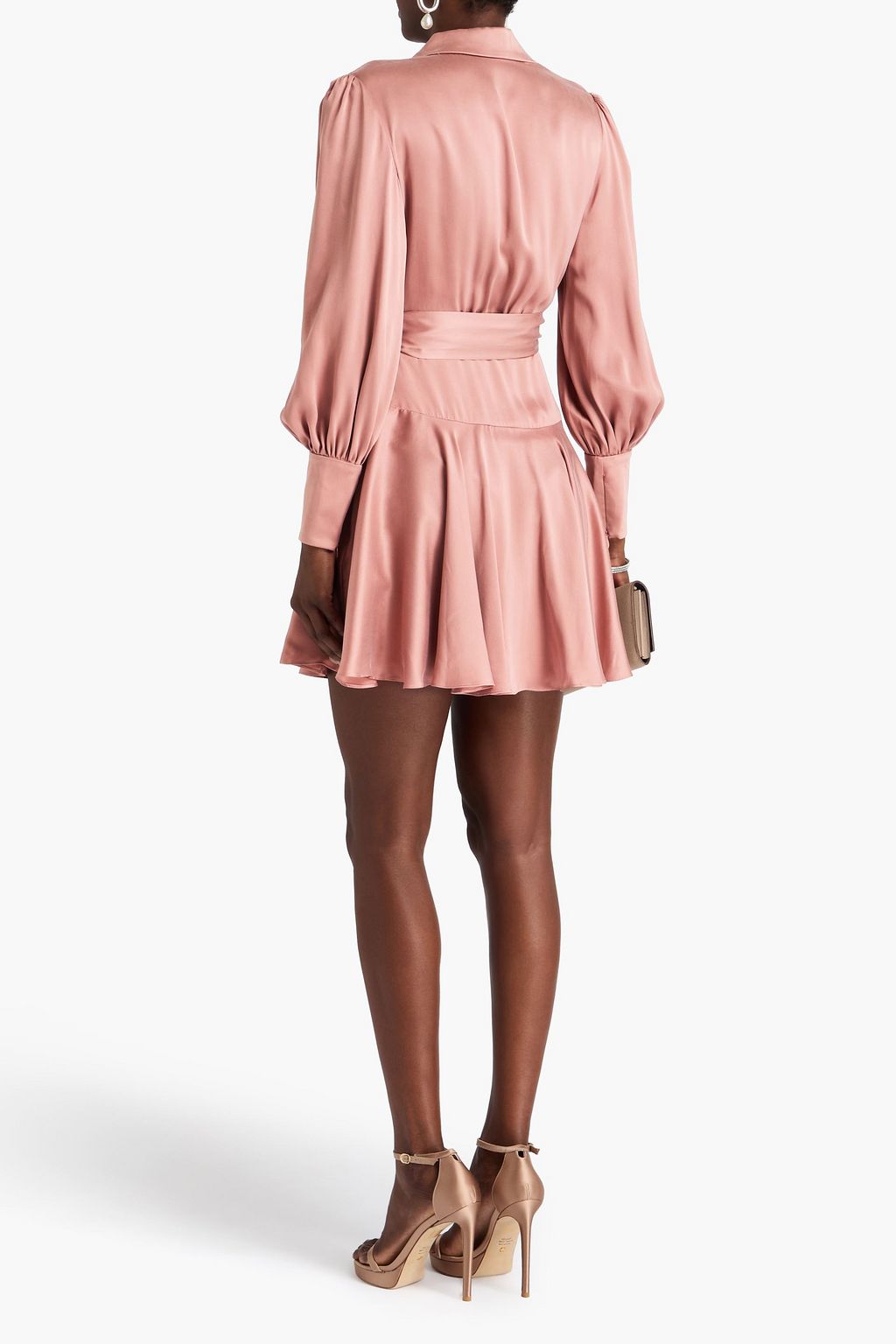 ZIMMERMANN Pleated washed-silk mini wrap dress