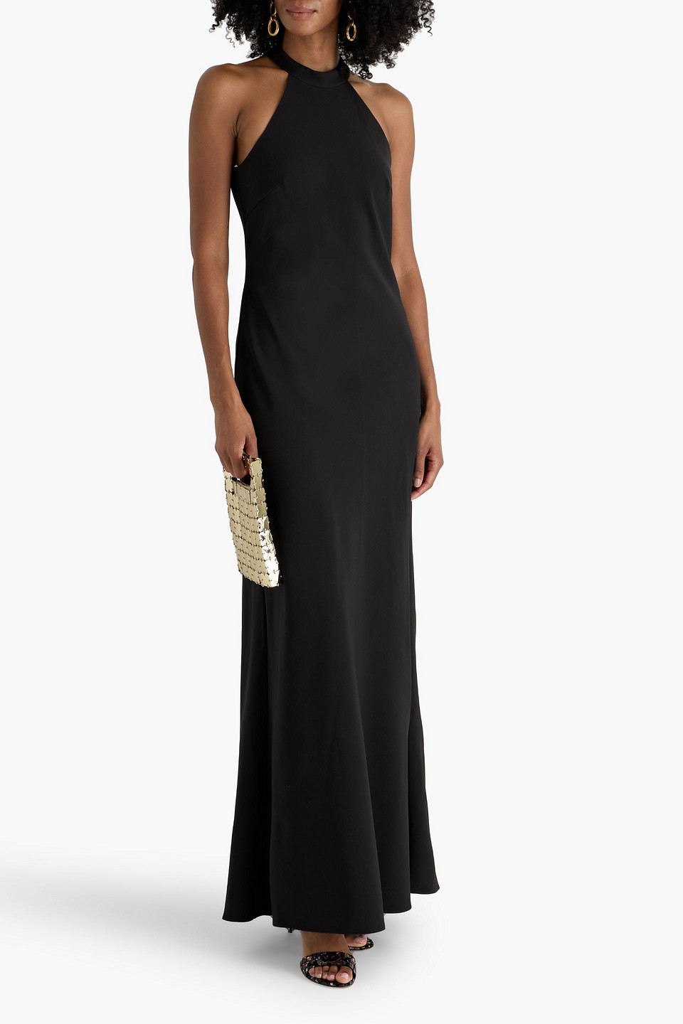 Mikael Aghal Crepe Gown In Black