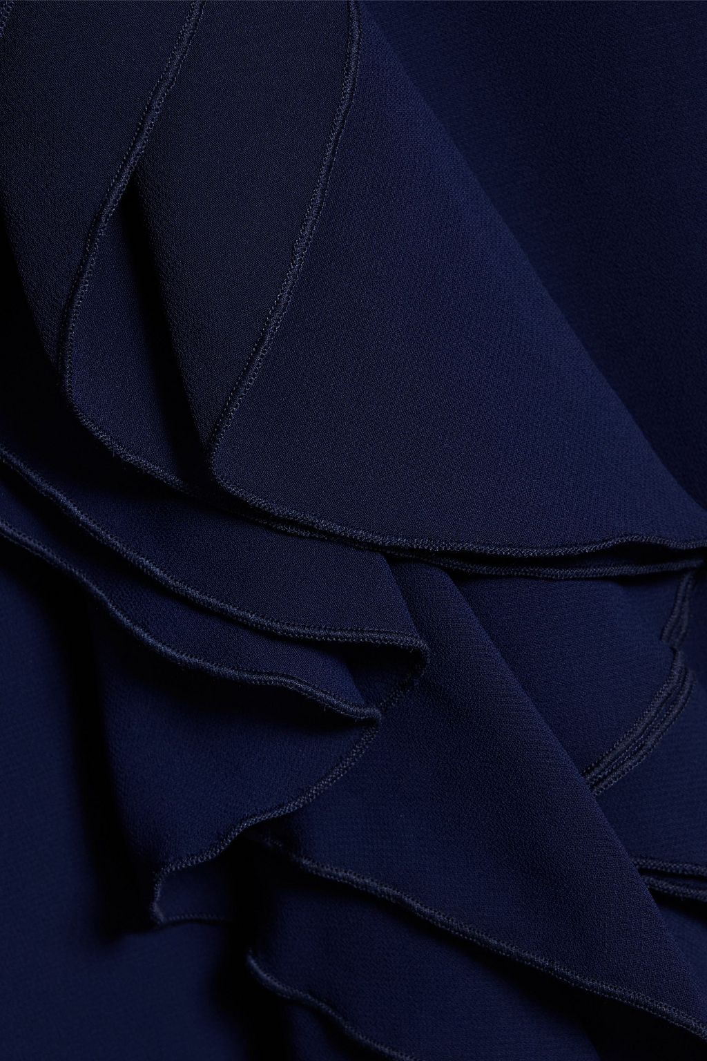 MIKAEL AGHAL Ruffled crepe de chine gown