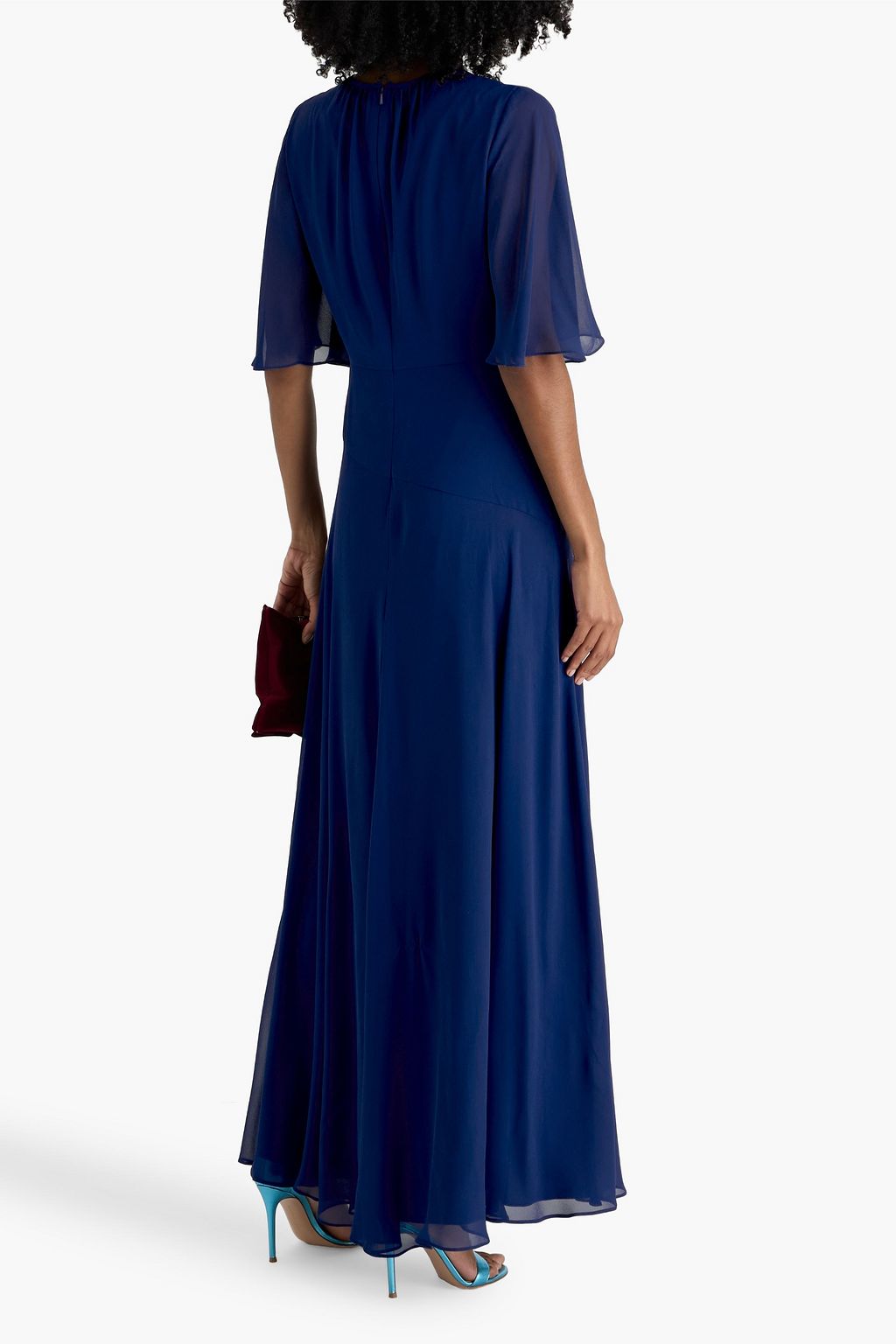 MIKAEL AGHAL Bow-detailed chiffon gown