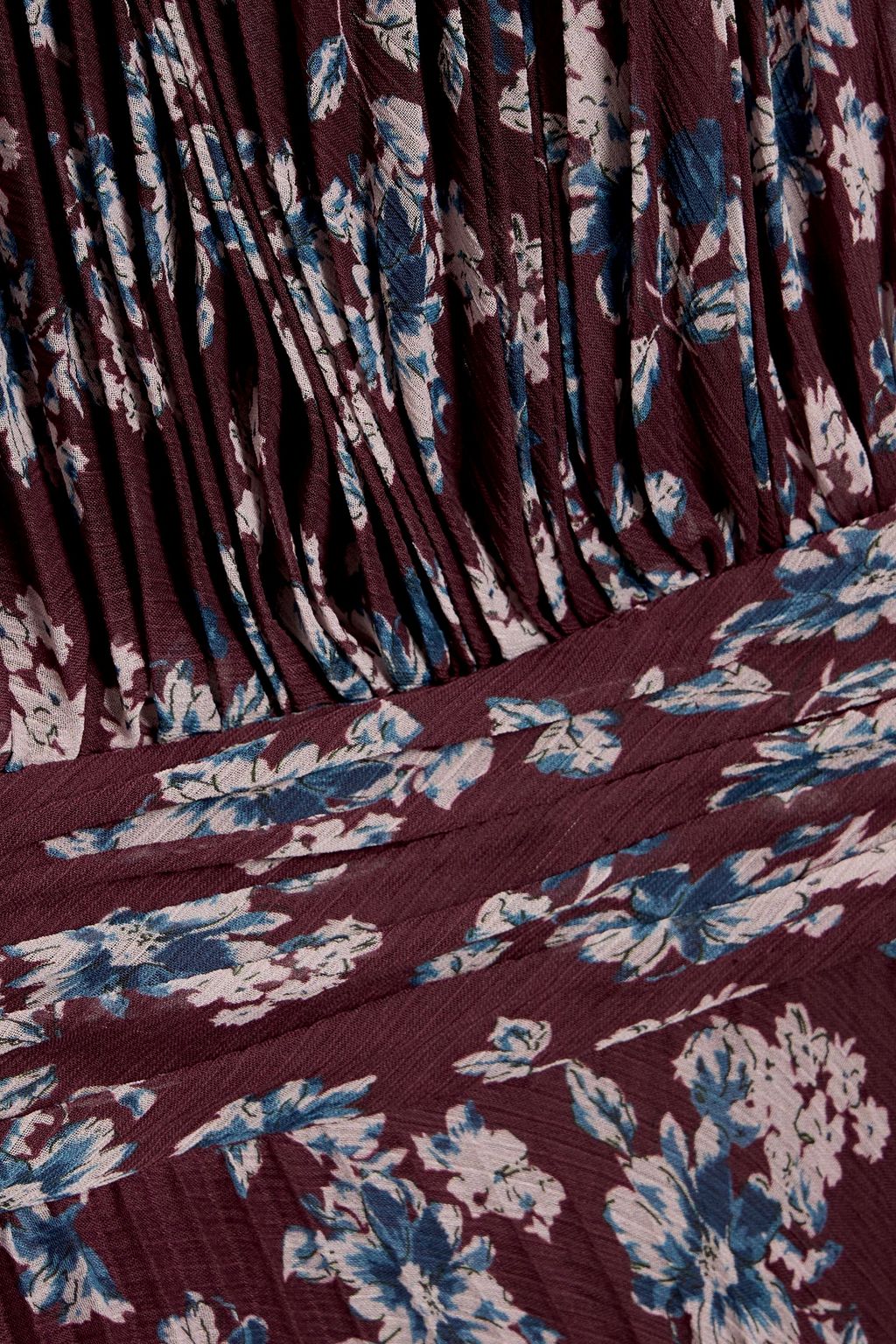 MIKAEL AGHAL Pleated floral-print georgette gown