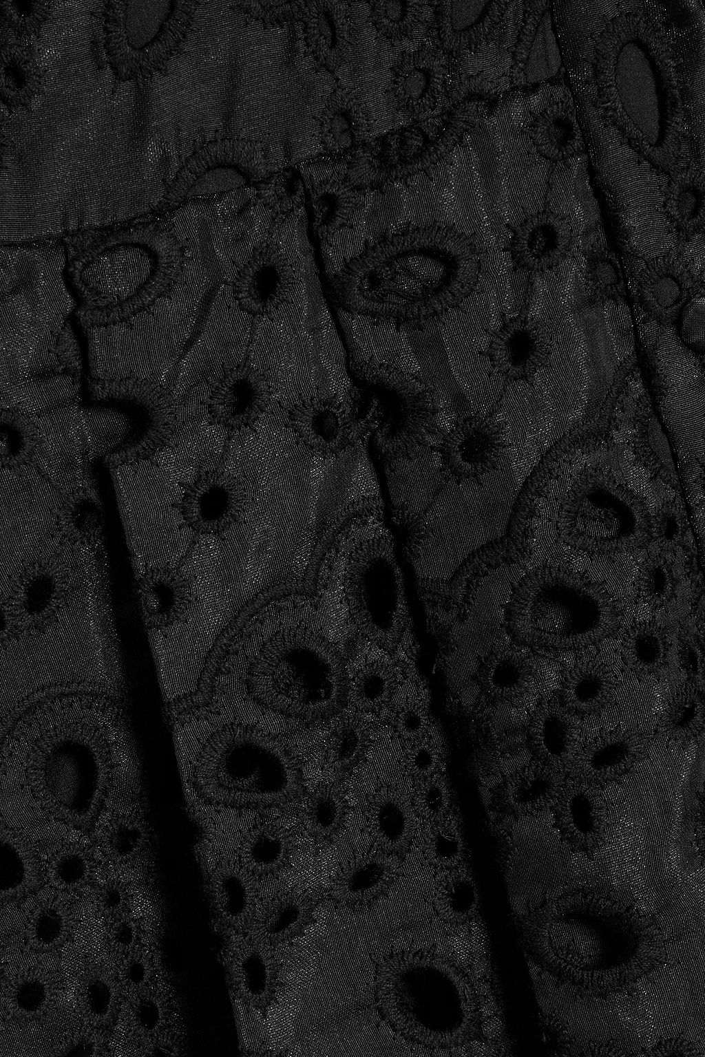 MIKAEL AGHAL Pleated broderie anglaise organza midi shirt dress