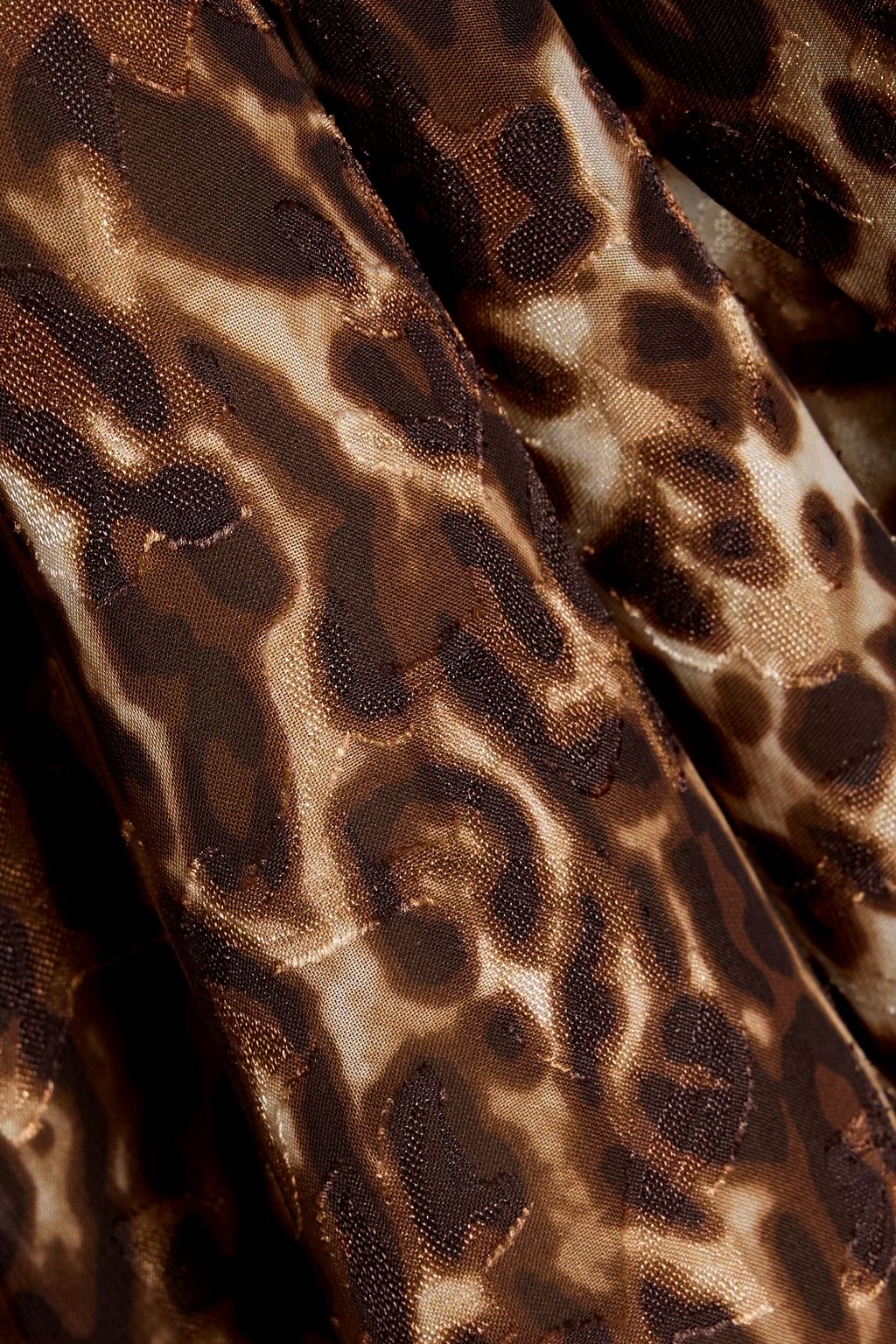 MIKAEL AGHAL Pussy-bow leopard-print fil coupé chiffon mini dress