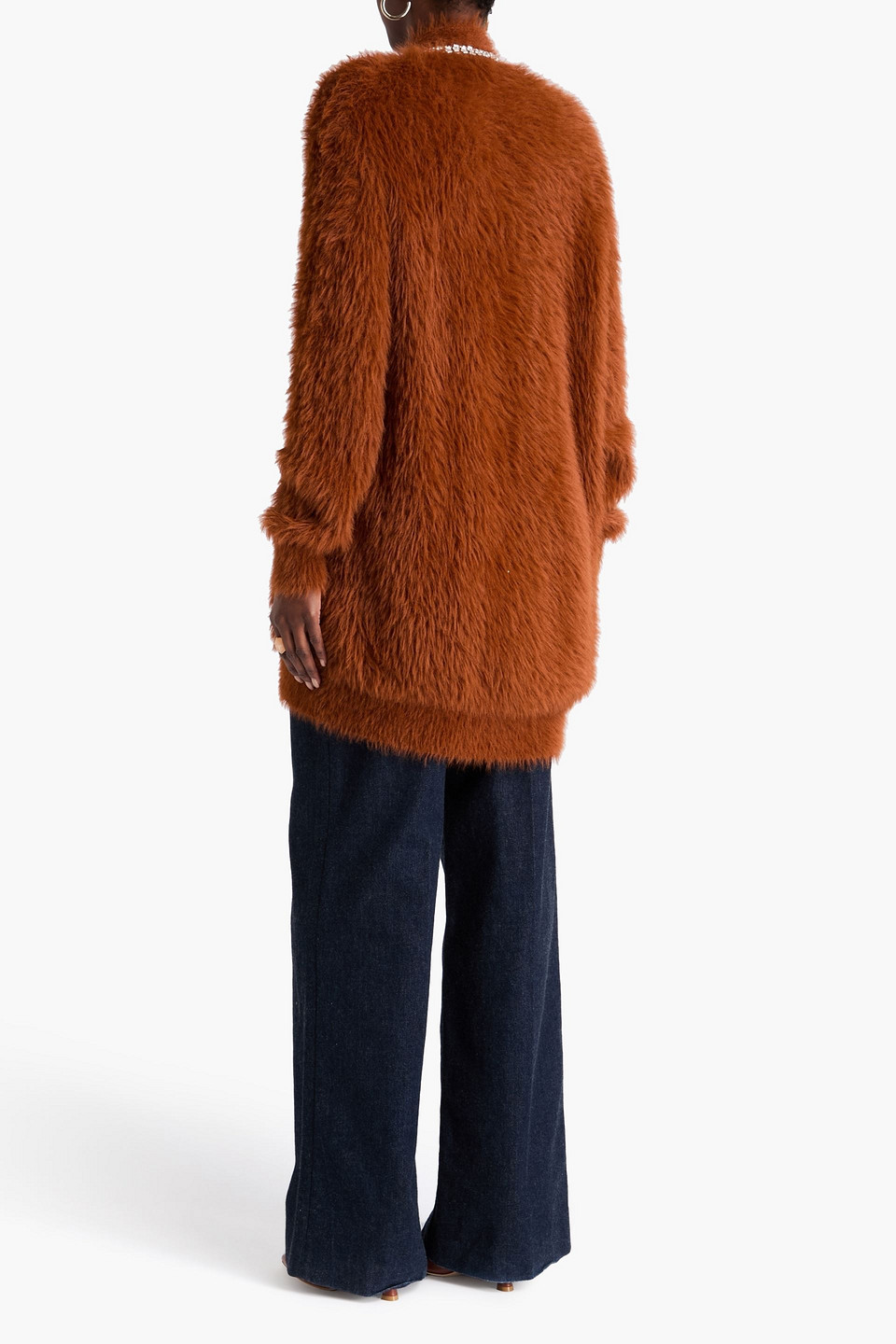 Zimmermann - Crystal-embellished Brushed Knitted Cardigan - Brown - M 