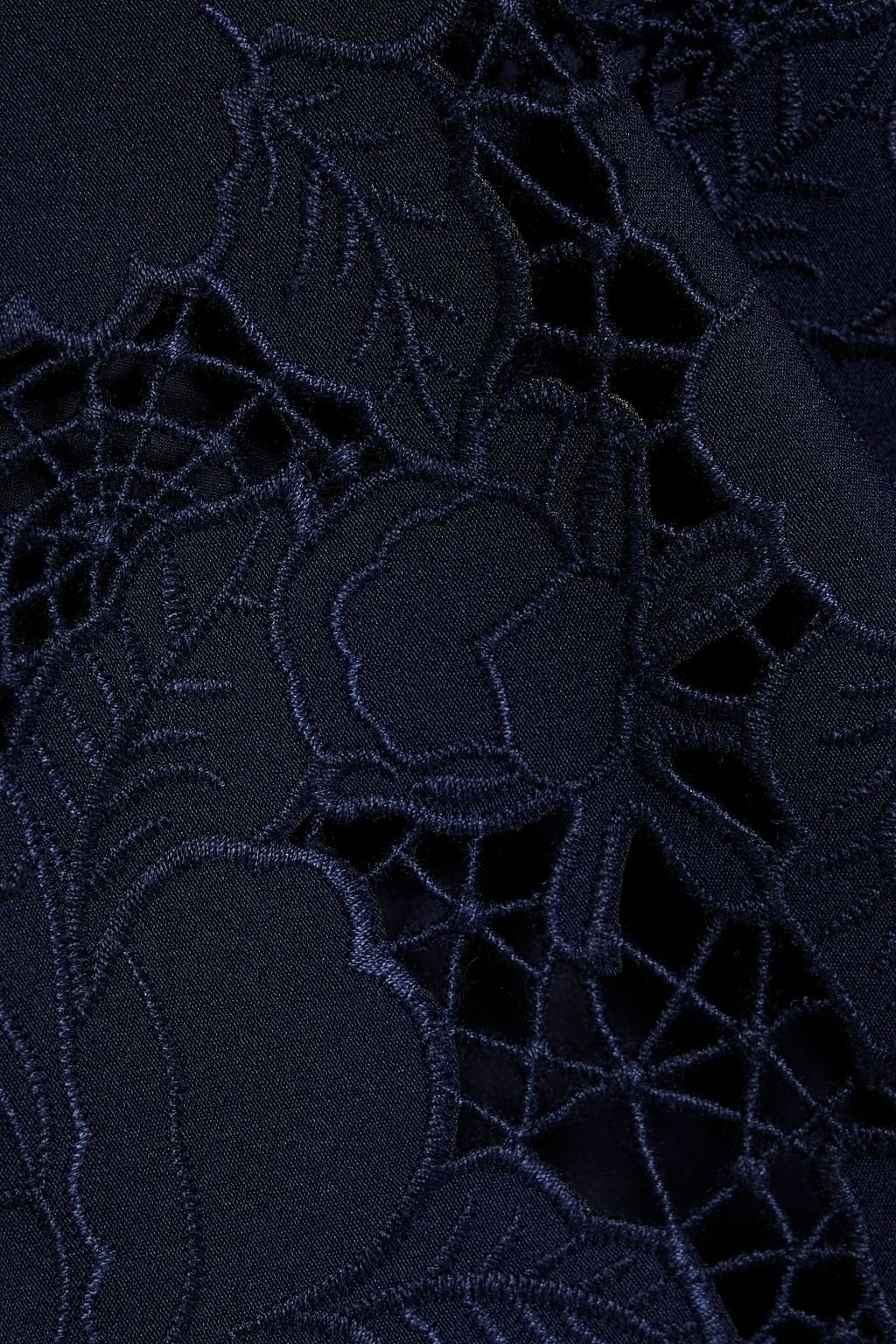 MIKAEL AGHAL Belted guipure lace and crepe midi dress