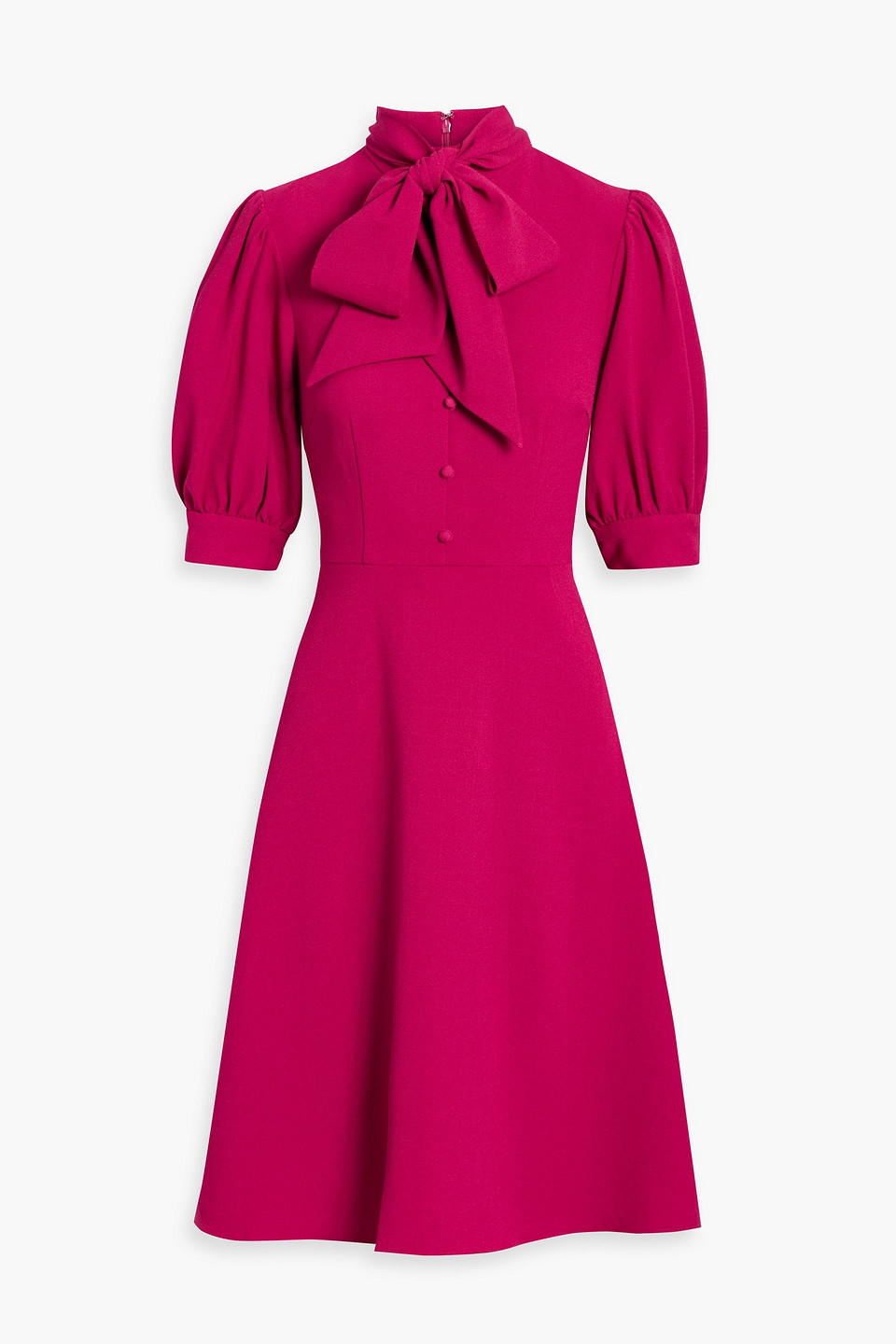 Mikael Aghal Pussy-bow Crepe Dress In Pink