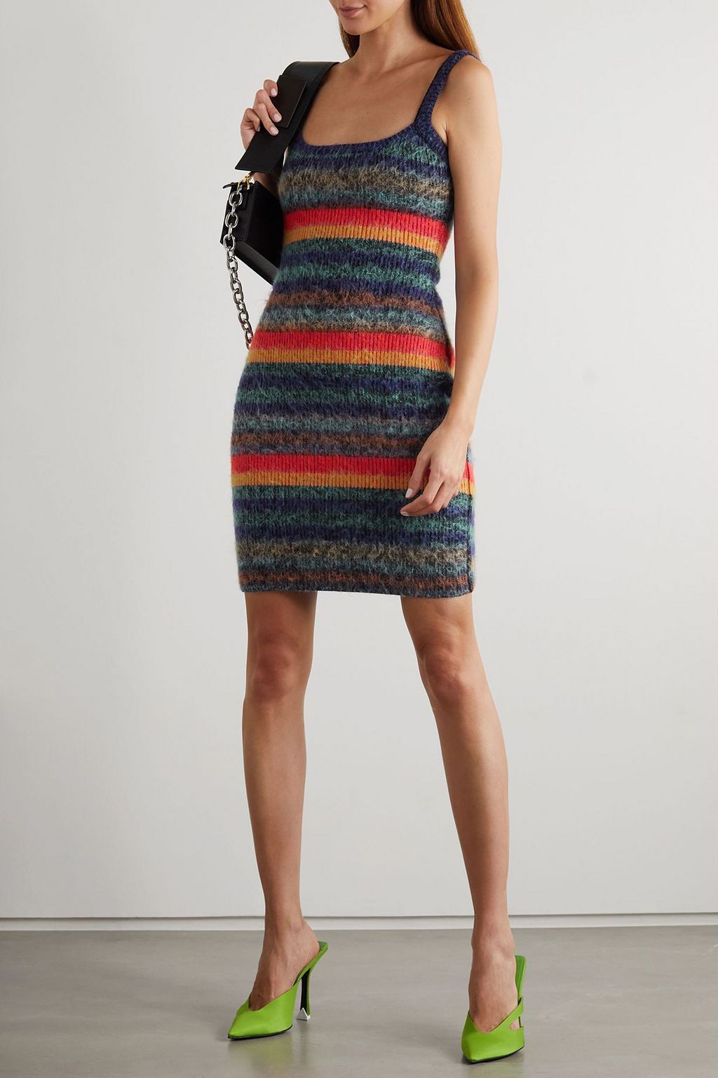 AGR Gestreiftes Minikleid aus einer gebürsteten Baumwollmischung