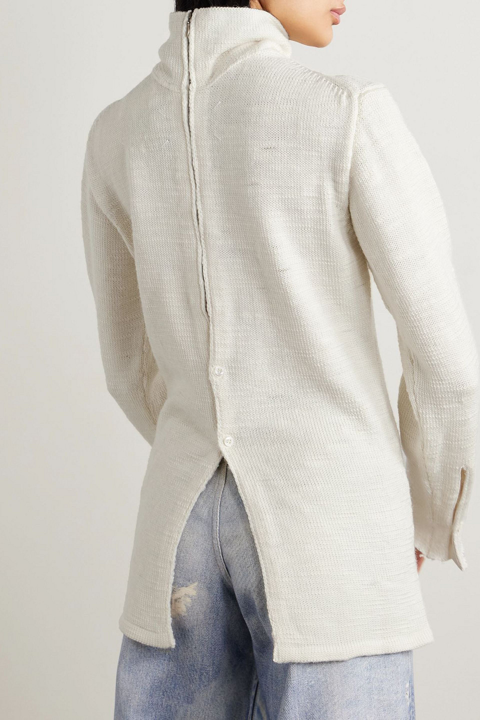  Maison Margiela - Stehkragenpullover Aus Einer Wollmischung - Weiß - S 