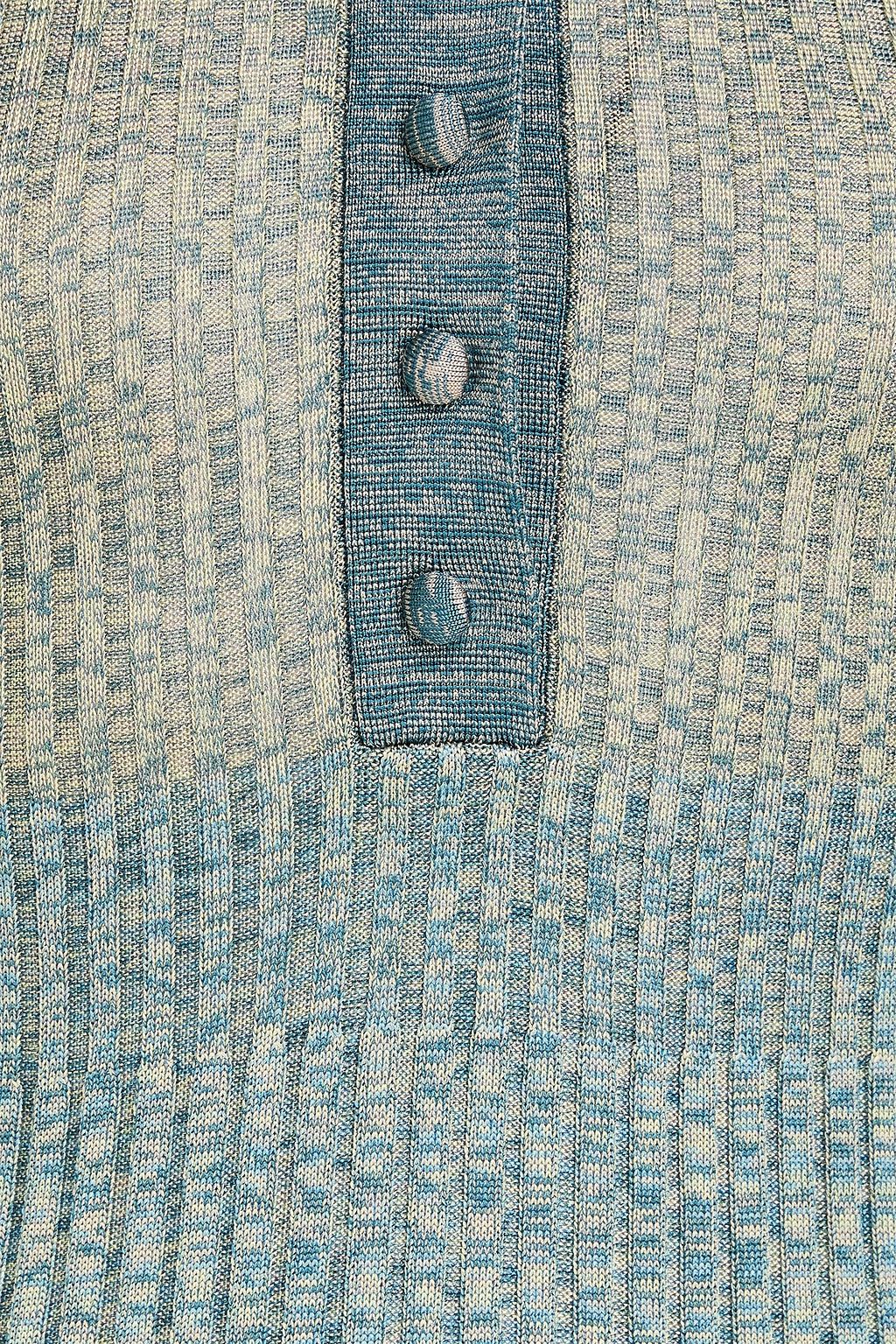 ZIMMERMANN Marled ribbed-knit midi shirt dress
