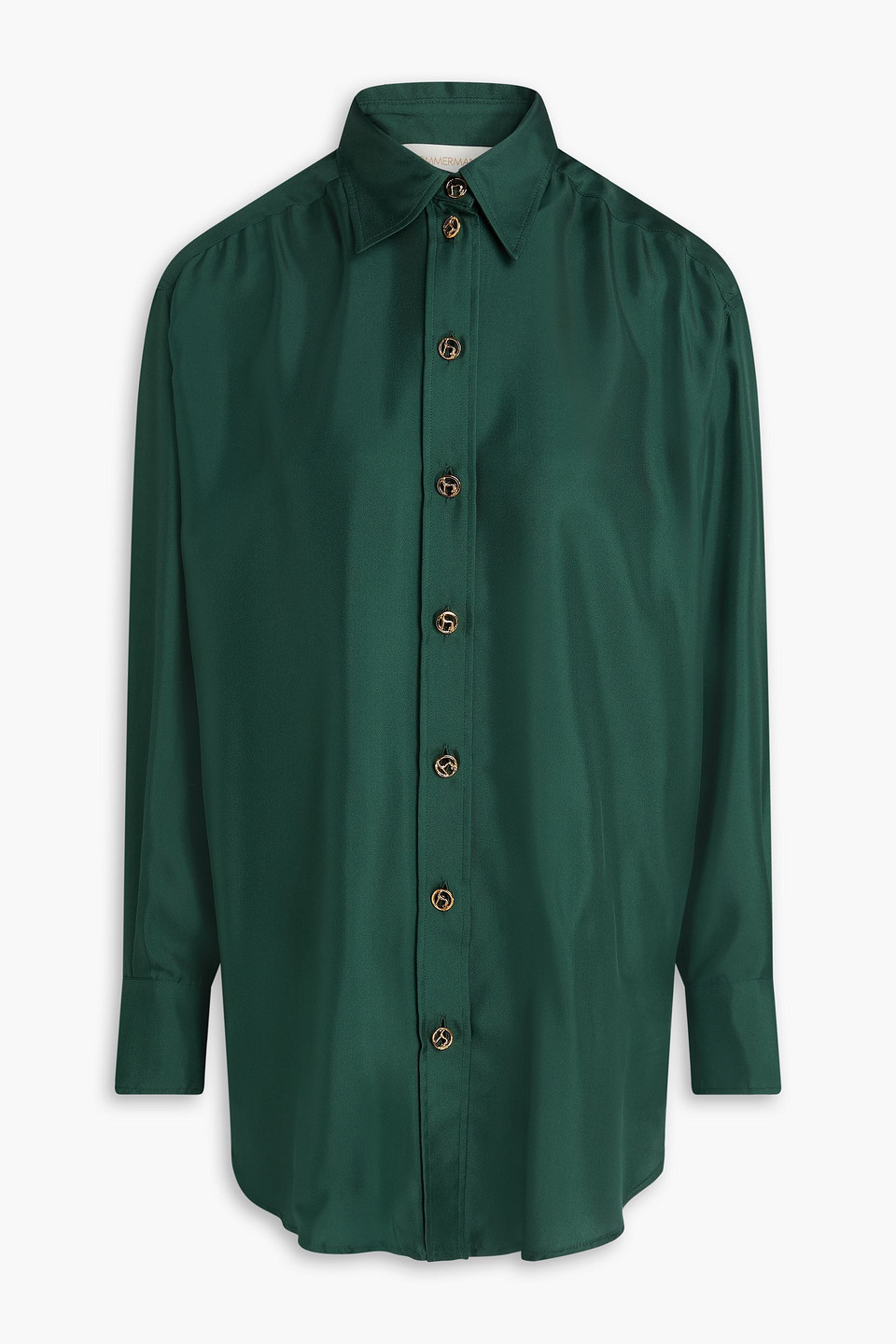 zimmermann - silk-twill shirt - green - 00
