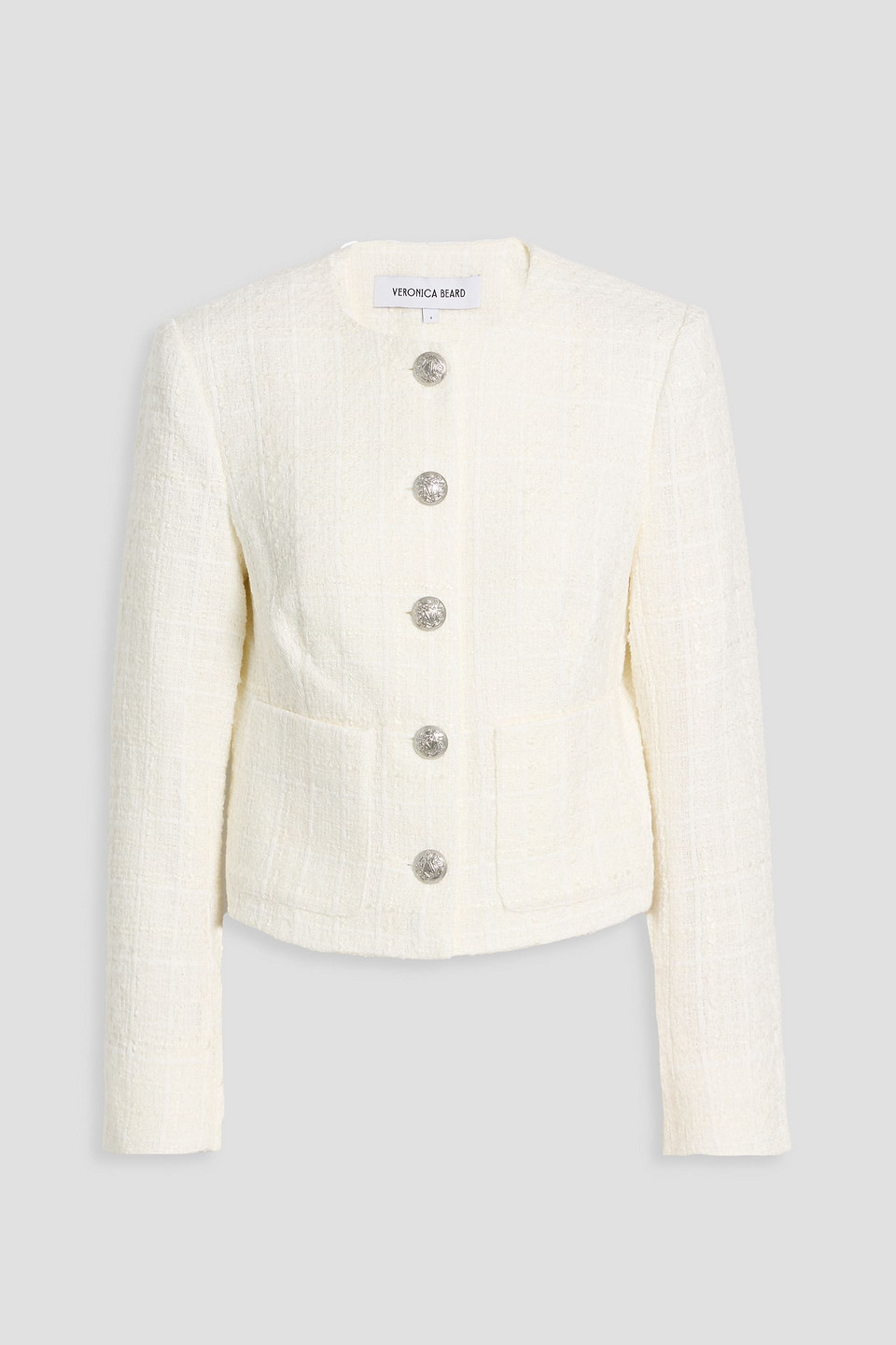 Veronica Beard Nathan Cotton-blend Tweed Jacket In White