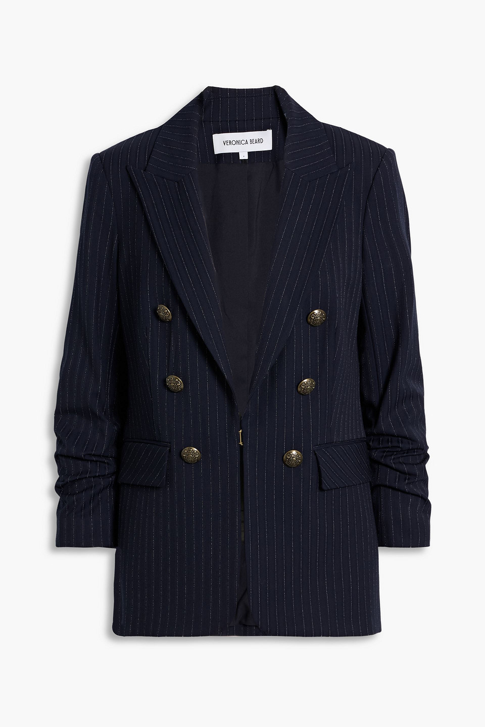 Veronica Beard Beacon Dickey Pinstriped Jacquard Blazer In Blue