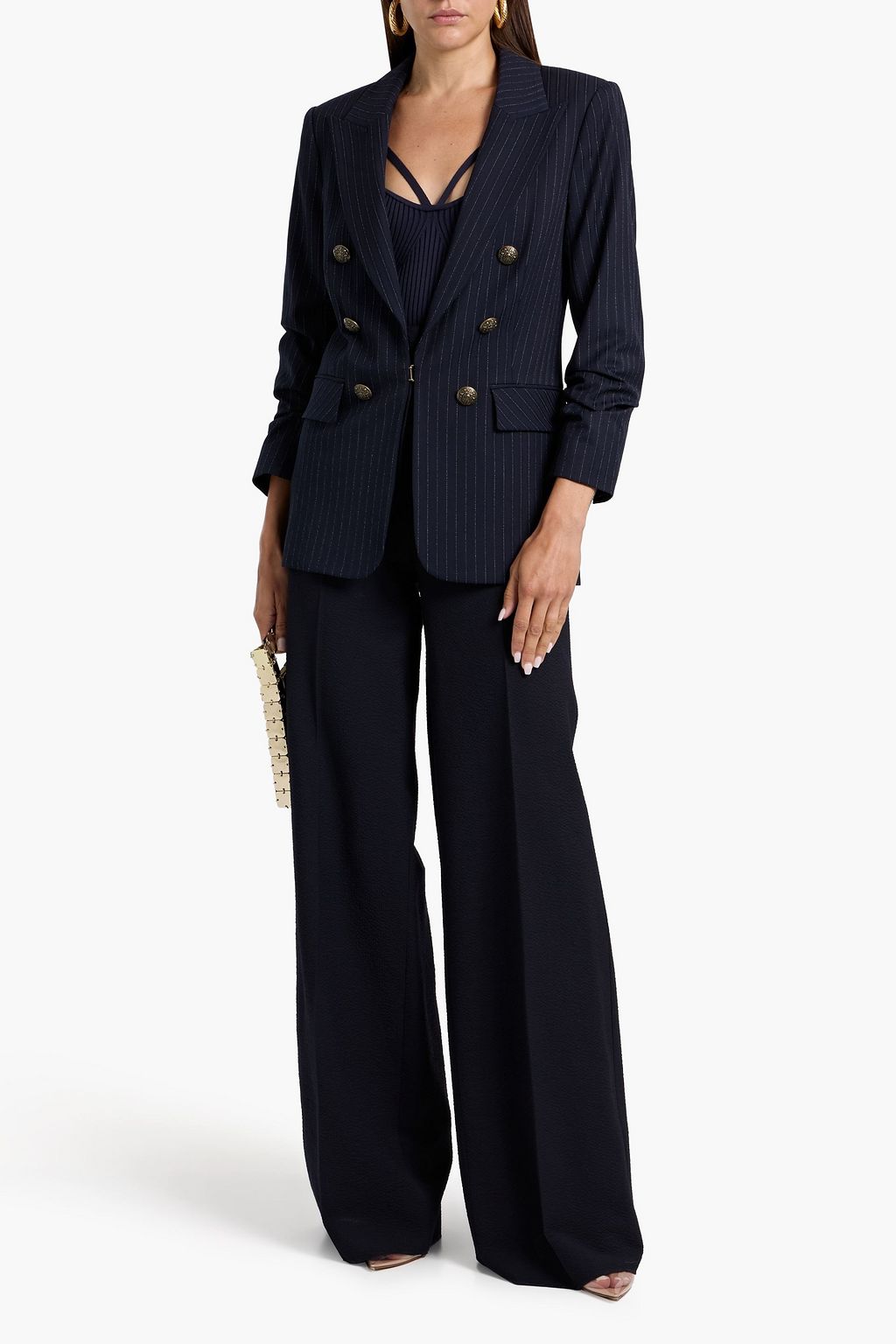 VERONICA BEARD Beacon Dickey pinstriped jacquard blazer